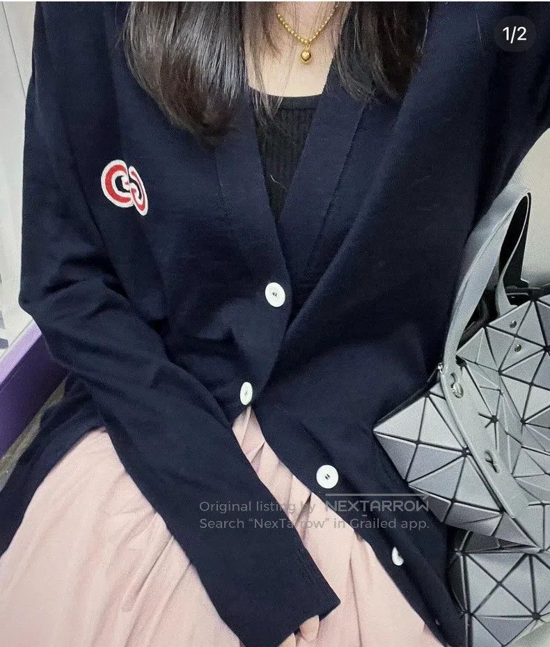 Gucci Gucci Dark blue GG embroidered cardigan coat Size L / US 10 / IT 46 - 7 Thumbnail