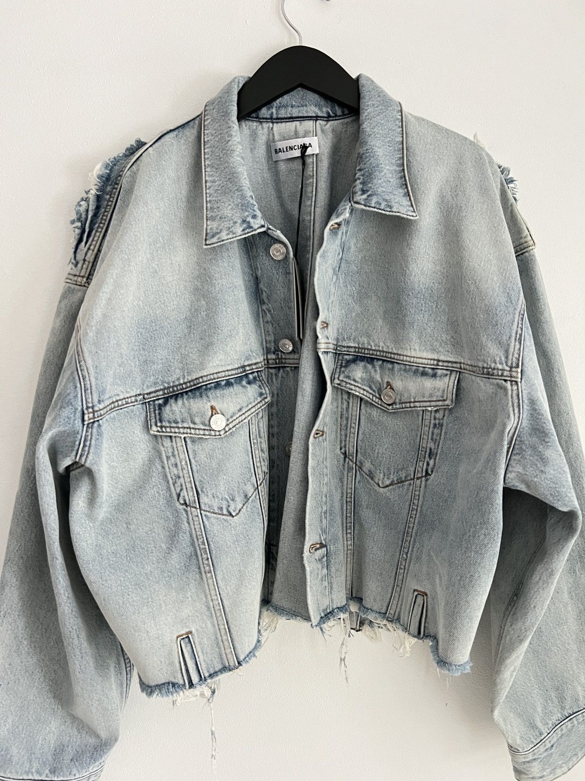Balenciaga Lost Tape Reconstructed Raw Hem Denim Jacket - 2 Size US L / EU 52-54 / 3 - 2 Thumbnail