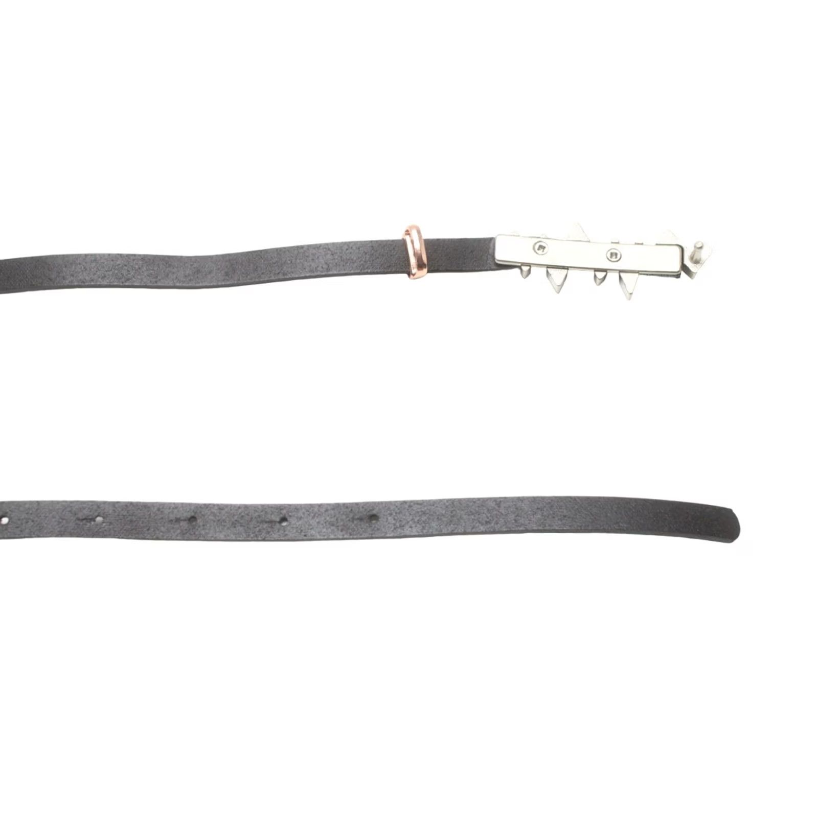 Cop Copine COP COPINE Belt Women's SMALL Leather Press Stud Closure Waist Black Skinny Leather Belt Size ONE SIZE - 4 Thumbnail