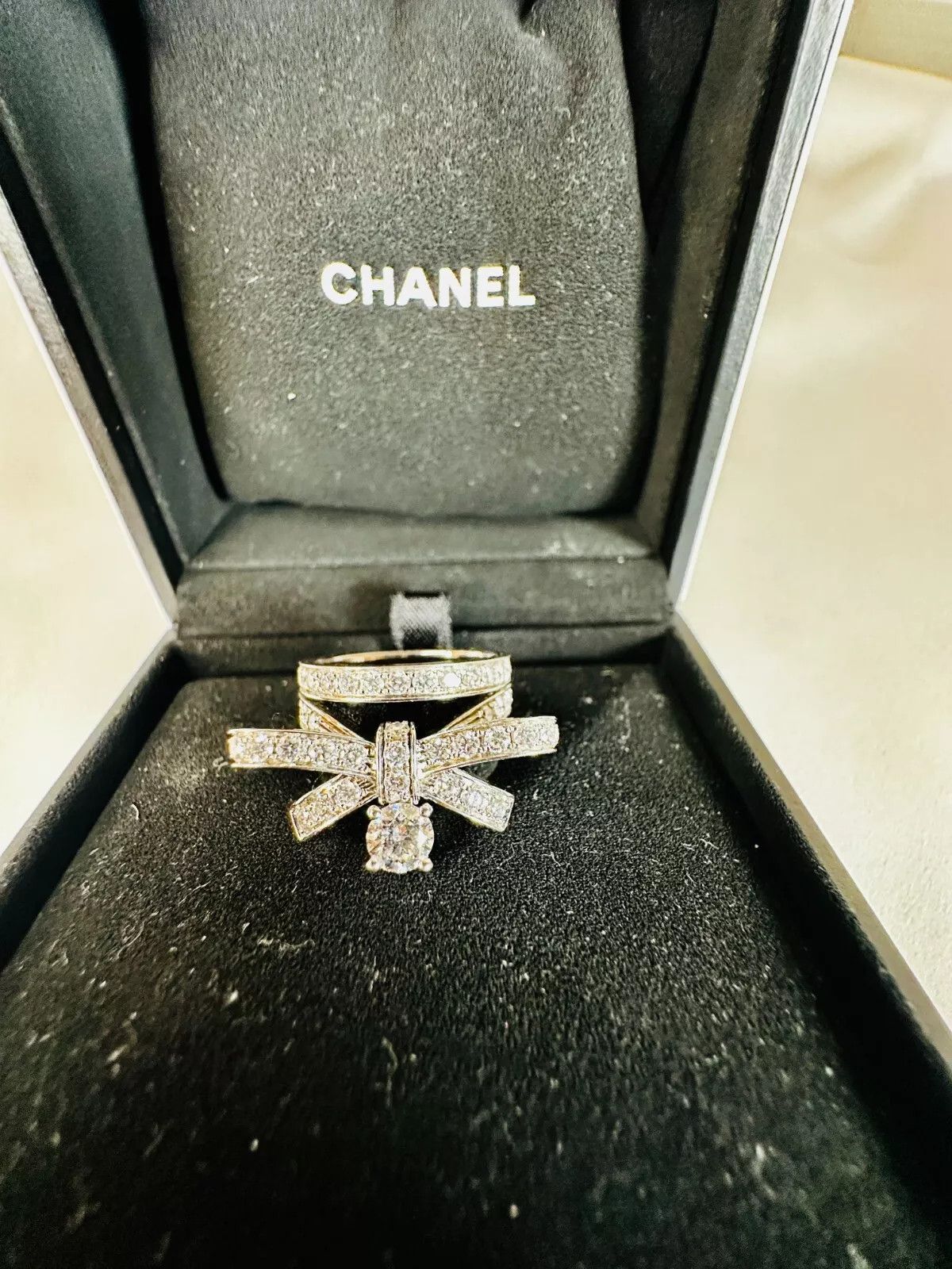 Chanel Chanel 18k Wht Gold 1.05 ct Diamond Ruban Ring, GIA, Sz 5.25 Size ONE SIZE - 3 Thumbnail
