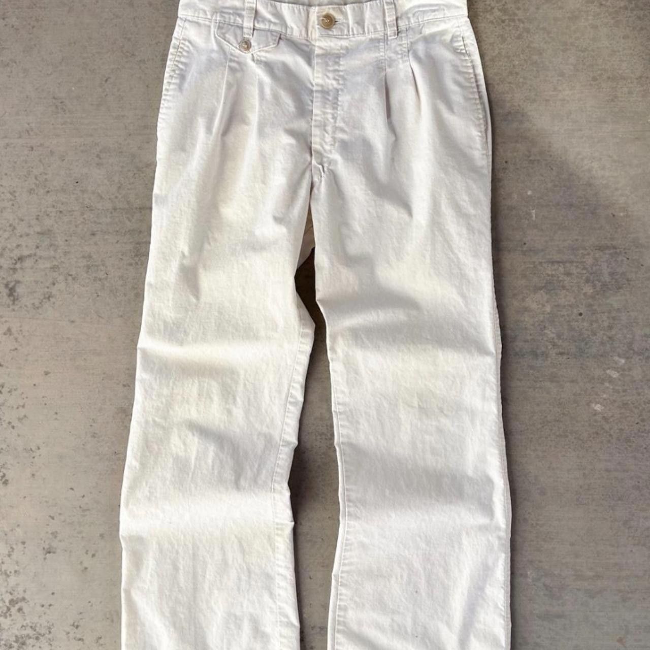 Designer Vintage 80s Flare White Pants Size US 30 / EU 46 - 1 Thumbnail