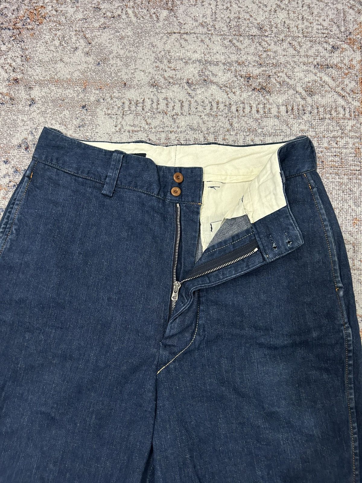 45rpm 45Rpm Japan Denim Bottom button Pants Size US 27 - 9 Thumbnail