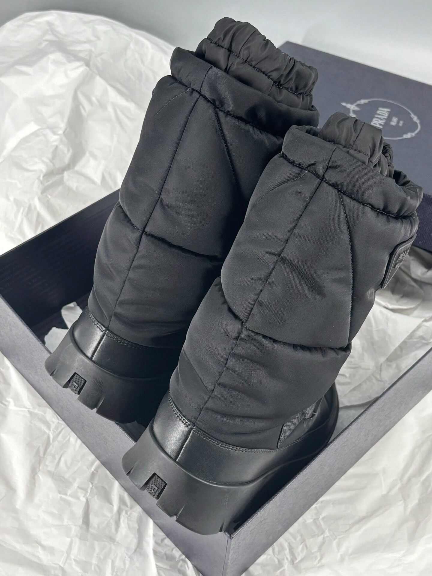 Prada prada men's winter snow boots, black nylon Size US 5 / EU 37 - 8 Thumbnail