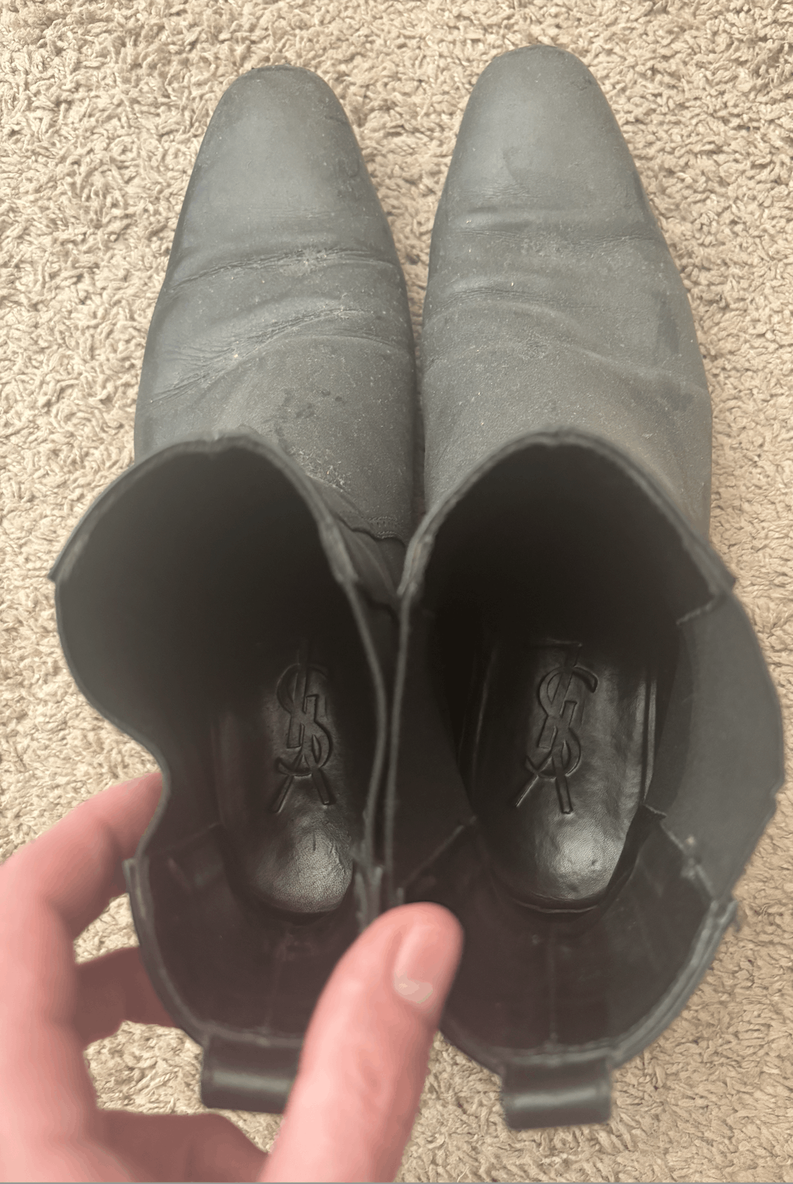Yves Saint Laurent YSL BLACK LEATHER CHELSEA BOOTS S 10 (43) YVES SAINT LAURENT Size US 10 / EU 43 - 3 Thumbnail