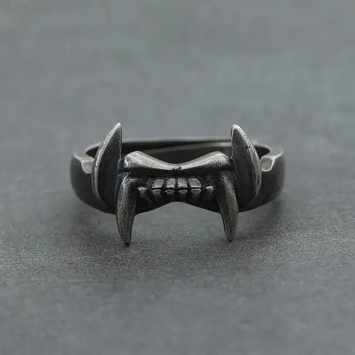 Handmade Vampire Tooth Adjustable Ring Size ONE SIZE - 2 Thumbnail