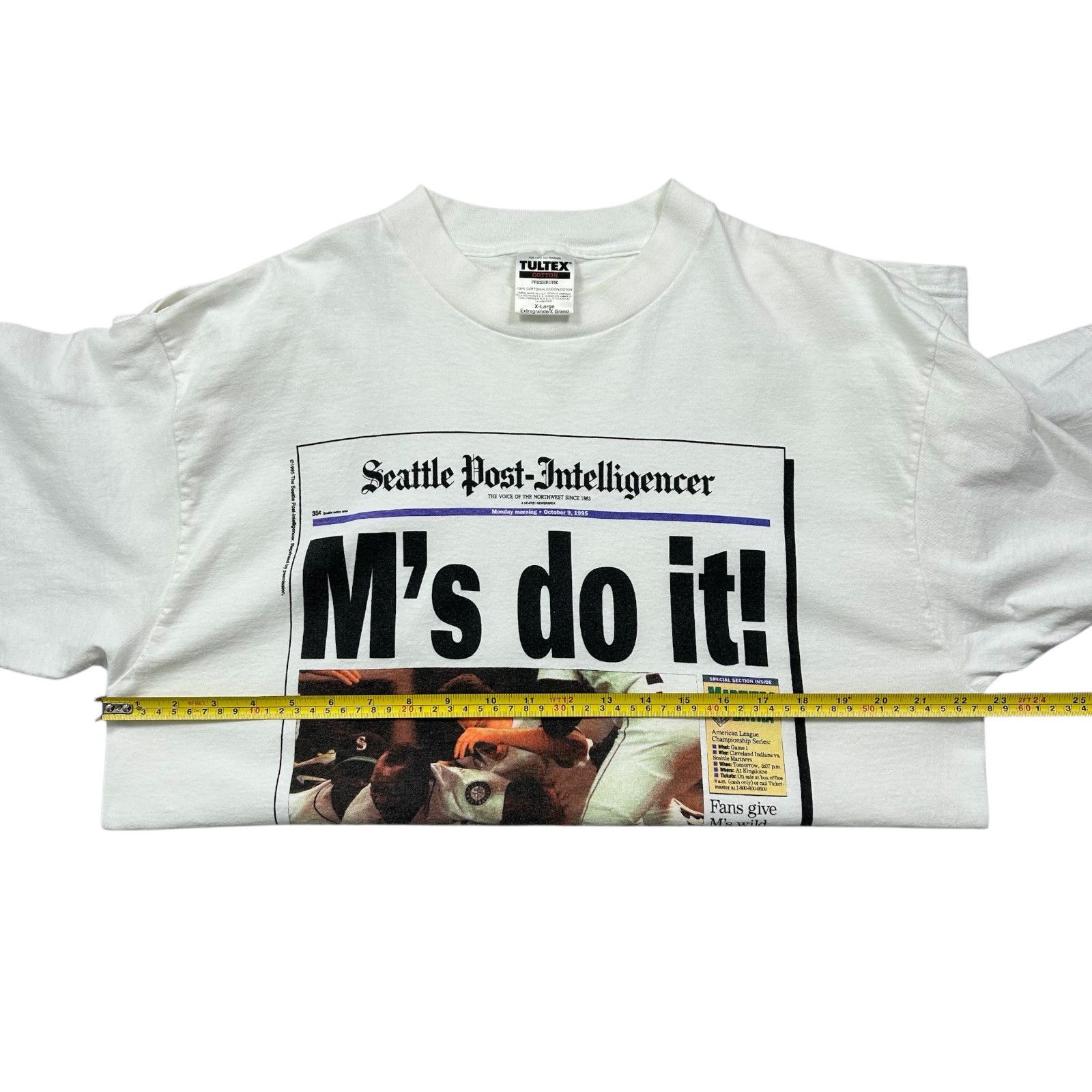 MLB VTG 90s MLB SEATTLE MARINERS 1995 NEWSPAPER REFUSE TO LOSE Size US XL / EU 56 / 4 - 6 Thumbnail