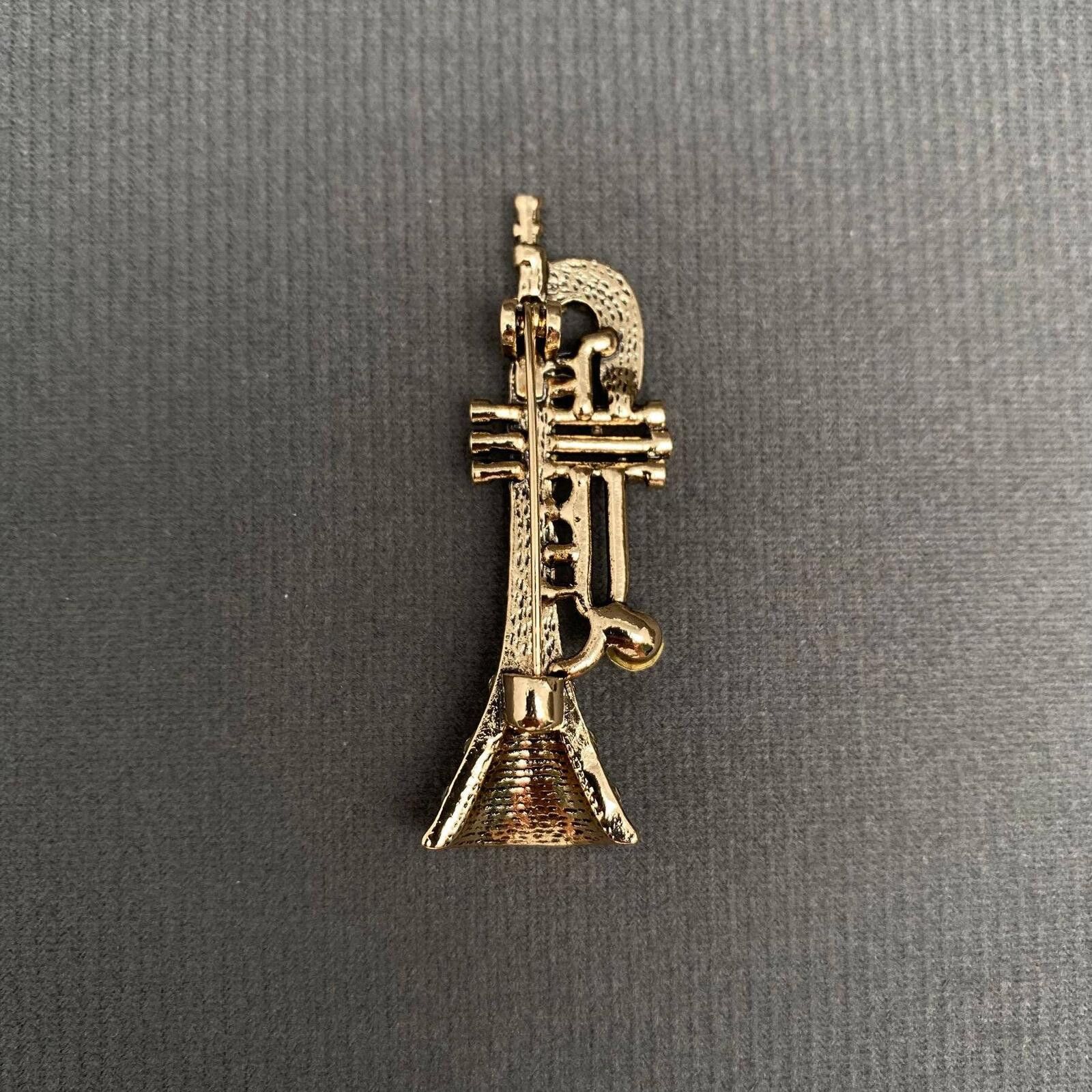 The Unbranded Brand Rhinestone Trumpet Brooch Pin Size ONE SIZE - 2 Thumbnail