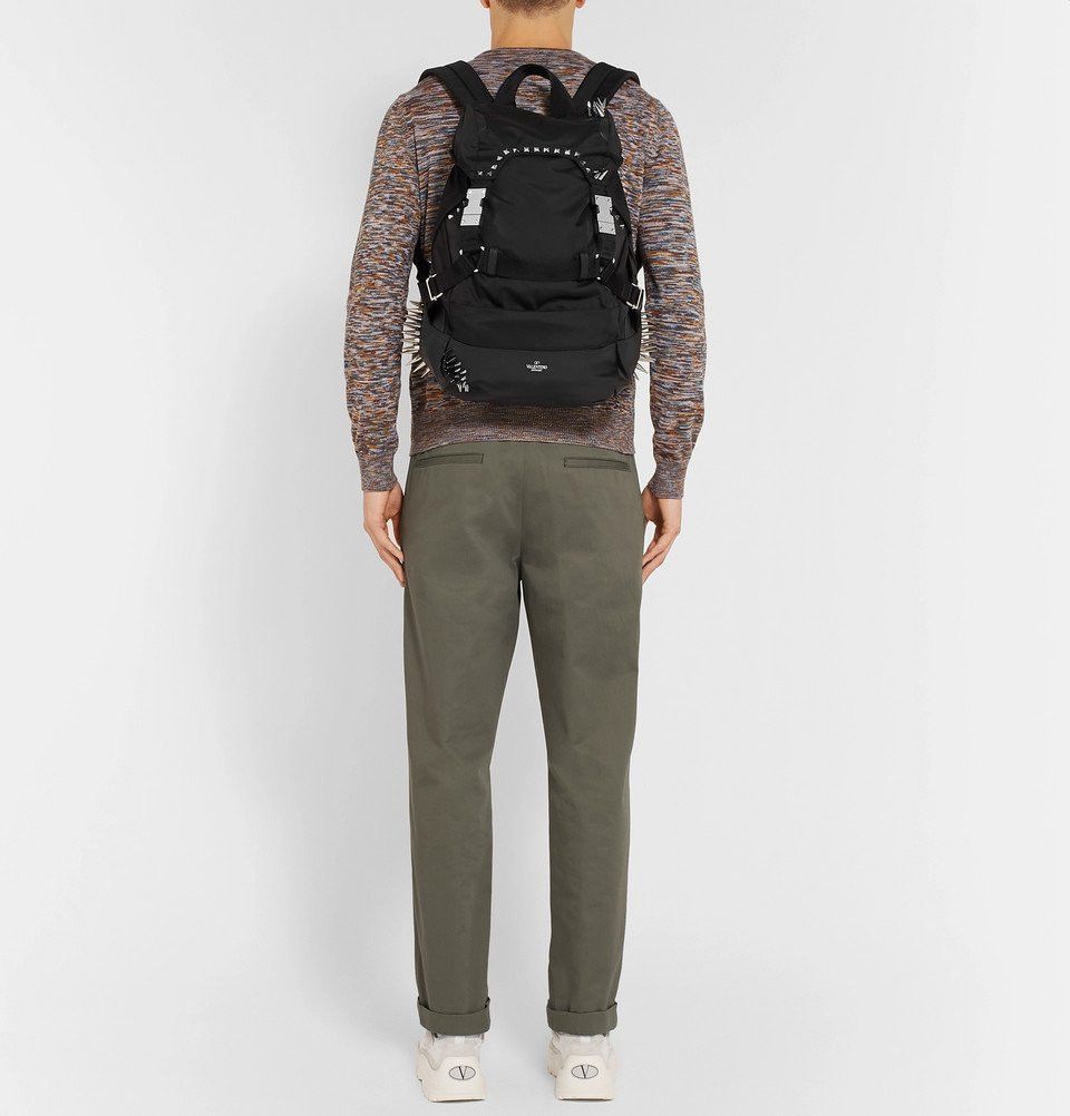 Valentino Valentino Garavani Studded Leather-Trimmed Nylon Backpack Size ONE SIZE - 5 Thumbnail