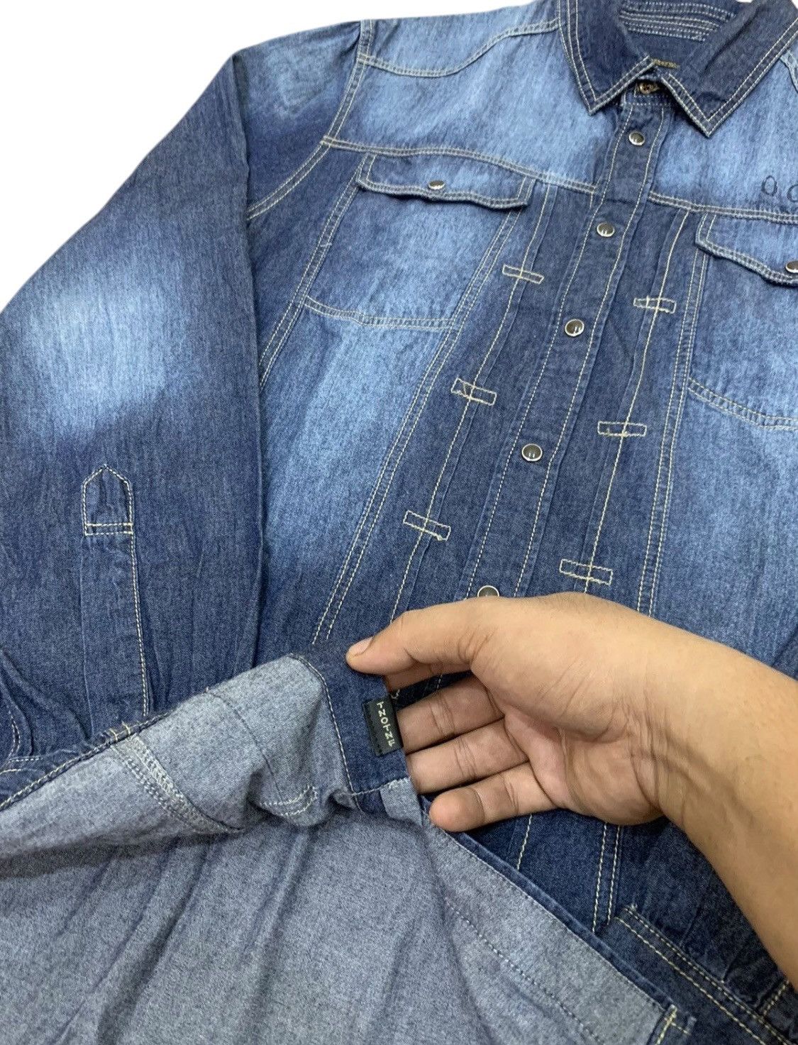 Japanese Brand Vtg HOMME Pearl snap button Size US M / EU 48-50 / 2 - 9 Thumbnail