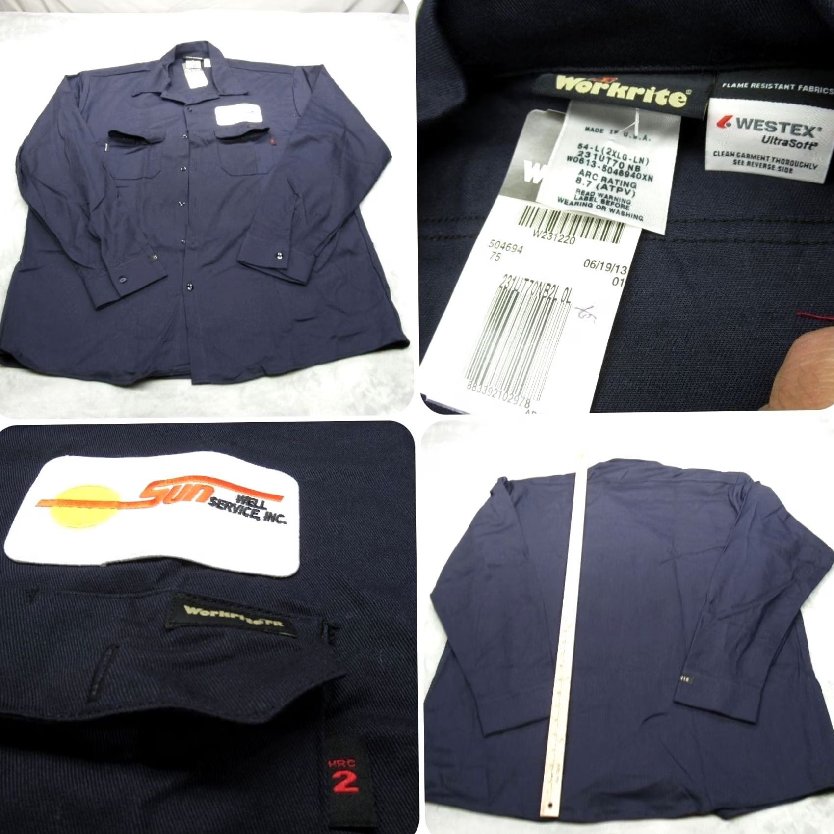 Vintage VINTAGE Workrite Uniform Shirt XXL Navy Flame Resistant Leadership Long Sleeve USA NEW Size US XXL / EU 58 / 5 - 2 Thumbnail