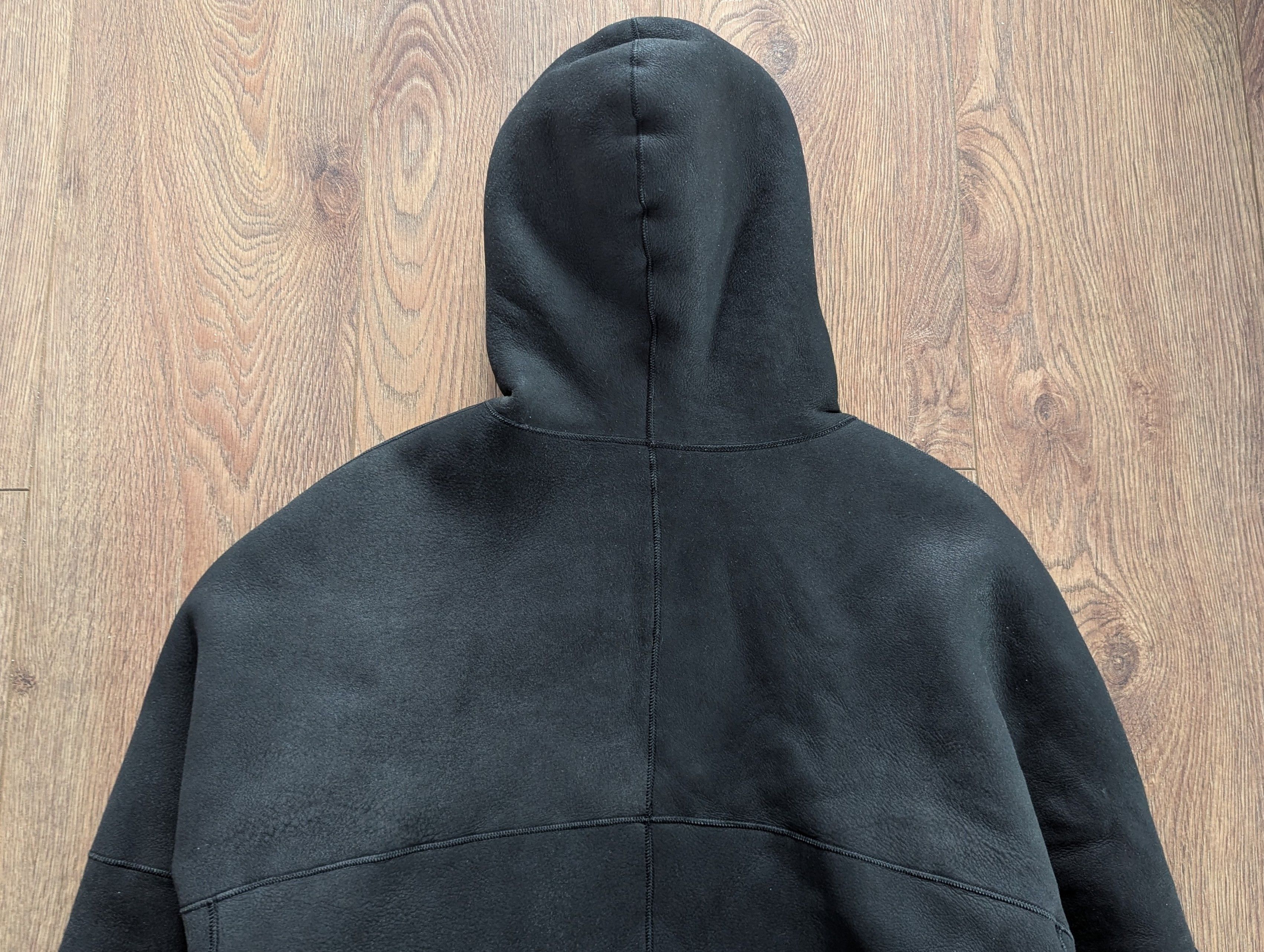 Leather VSP Women's Double Sided 100% Lamb Shearling Hooded Zip Coat Size L / US 10 / IT 46 - 12 Thumbnail