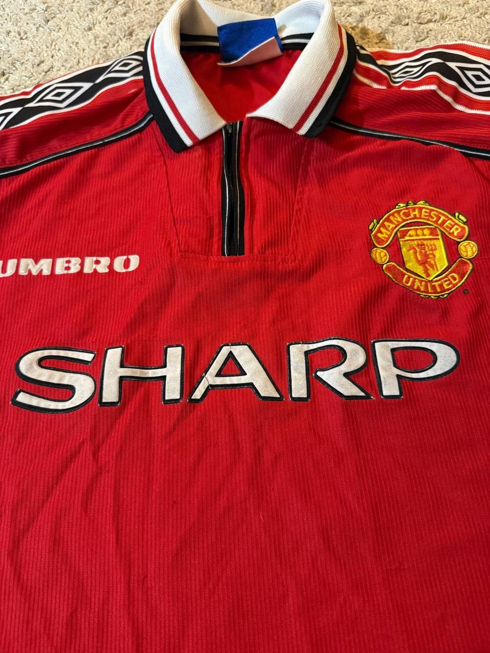 Umbro Vintage jersey Manchester United Umbro 1998–2000 TREBLE Size US L / EU 52-54 / 3 - 5 Thumbnail