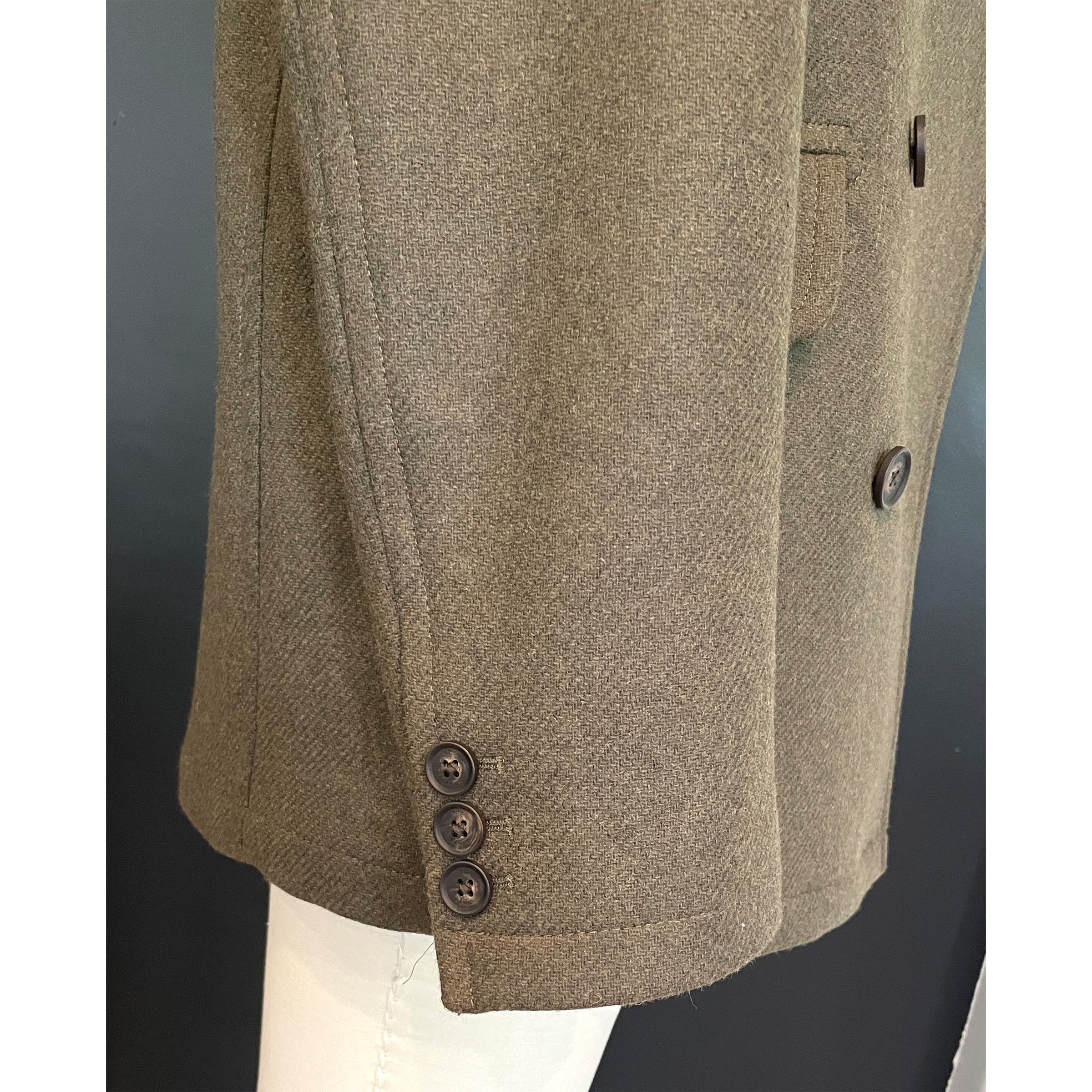 Ted Baker Ted Baker 273719 Mens Olive Green Wool Blend Peacoat Size 2 Size US M / EU 48-50 / 2 - 3 Thumbnail