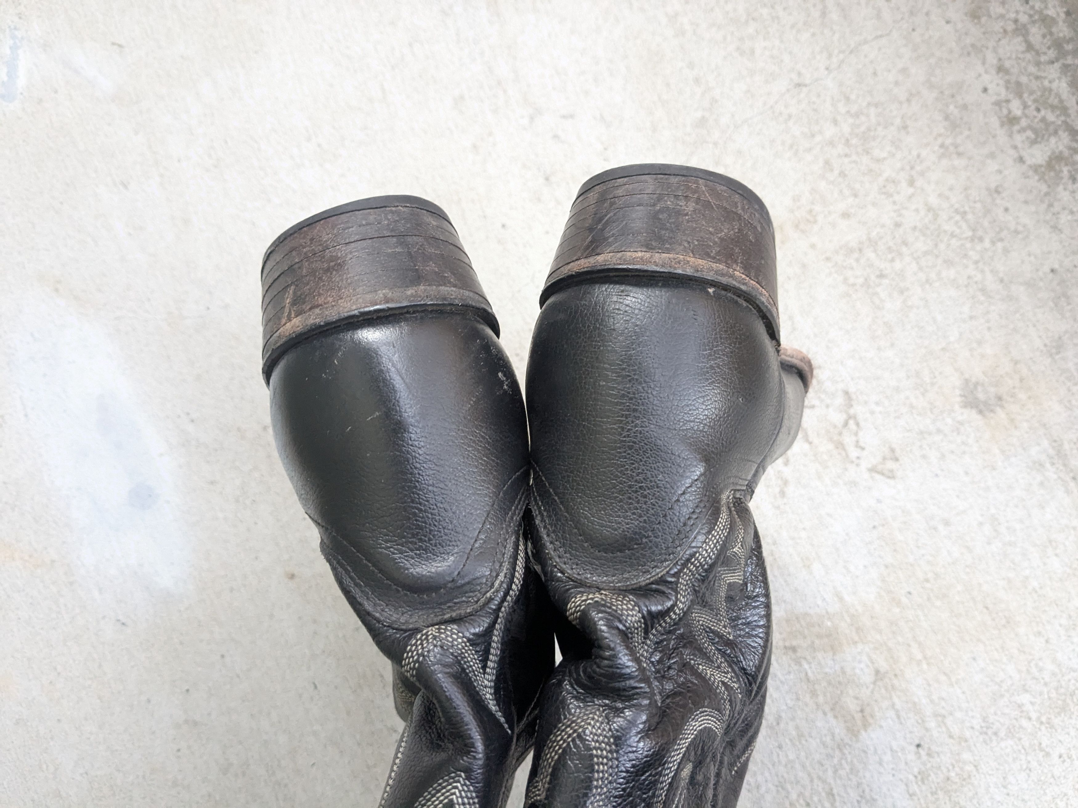 Dan Post Dan Post Cowboy Boots Black 9.5 D USA Leather Western Size US 9.5 / EU 42-43 - 14 Thumbnail