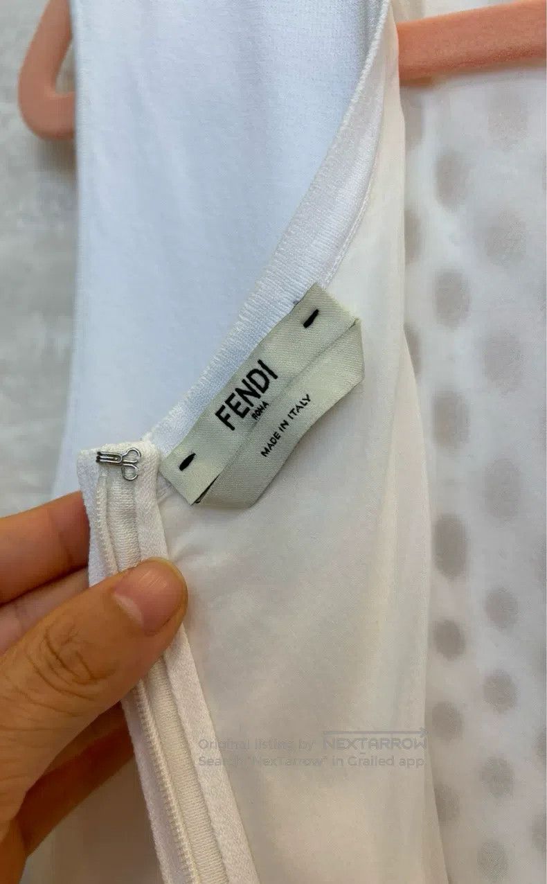 Fendi Fendi White sleeveless knitted (with a little stretch) dre Size XS / US 0-2 / IT 36-38 - 4 Thumbnail
