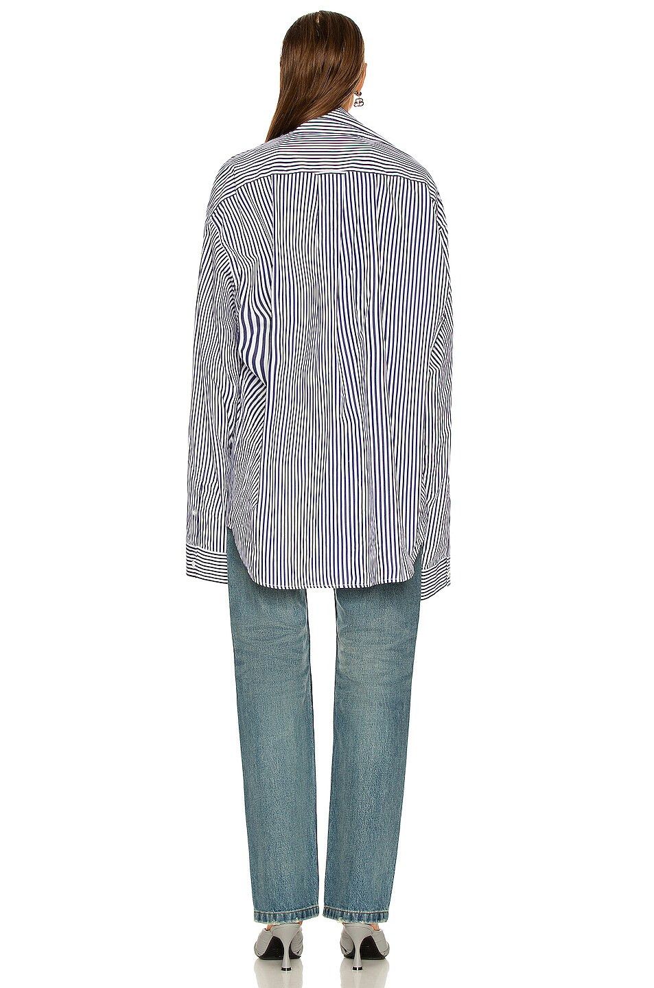 Balenciaga o1la1rc1a1024 Twisted Shirt in Navy/White Size XL / US 12-14 / IT 48-50 - 4 Thumbnail