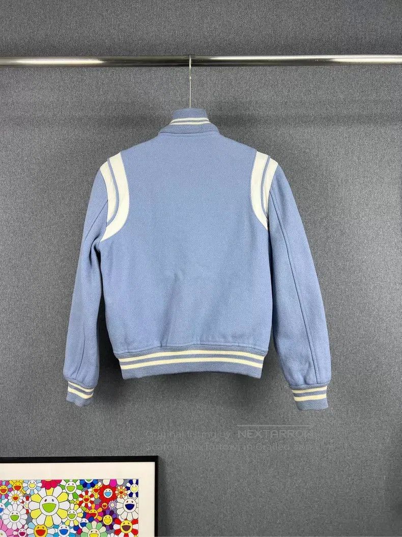 Saint Laurent Paris Saint Laurent Paris Misty Blue Baseball Jacket i Size US S / EU 44-46 / 1 - 2 Thumbnail