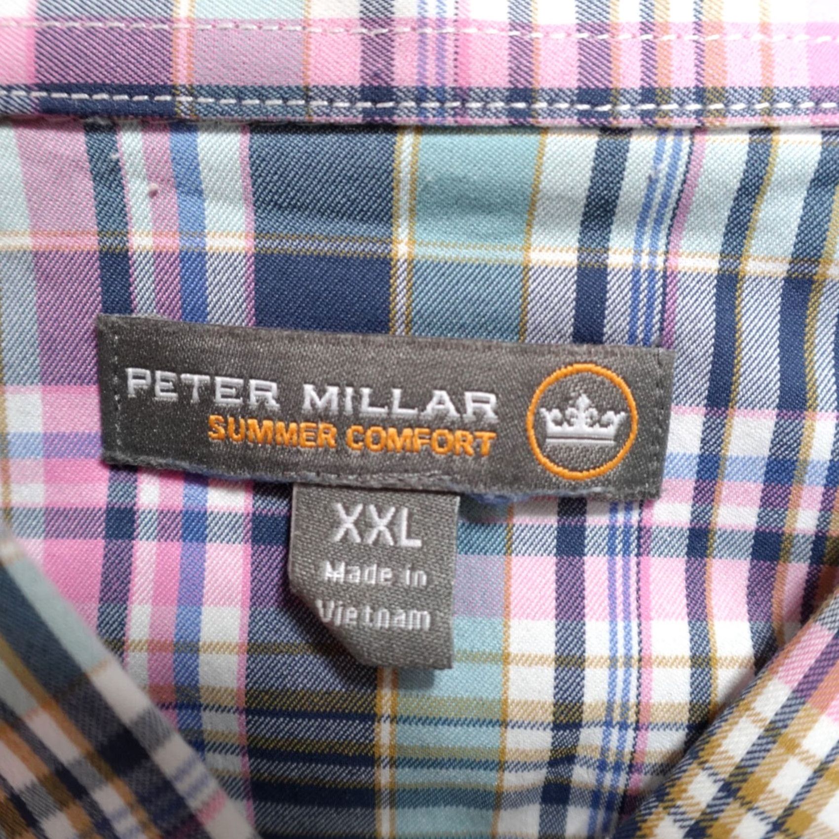Peter Millar VINTAGE Peter Millar Summer Comfort Shirt 2XL Blue Plaid Long Sleeve North Hills Size US XXL / EU 58 / 5 - 3 Thumbnail