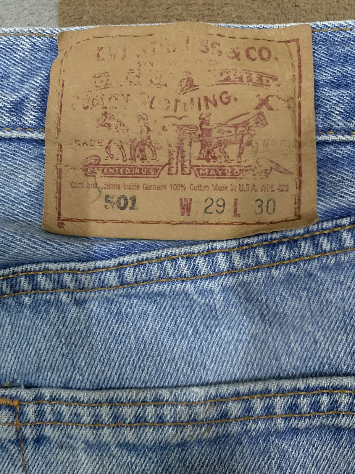 Levi's Vintage 90s Levis 501 Button Fly Mud Wash Distressed Jeans Size US 29 - 13 Thumbnail