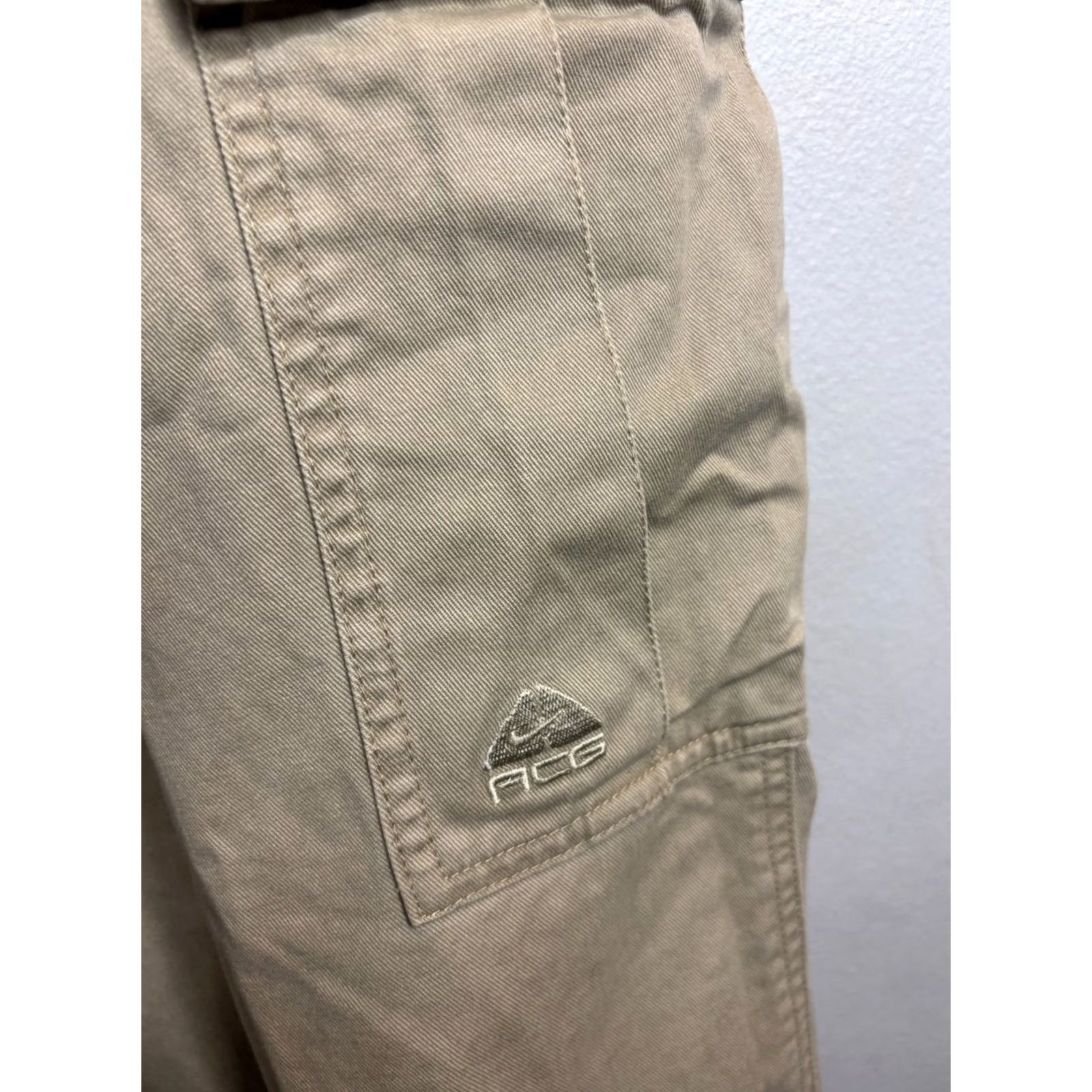 Nike Nike ACG Pants Mens Beige 36x32 Rip Stop Nylon Cotton Pockets Cargo Hiking Climbing Regular Straight Ragged? Size US 36 / EU 52 - 3 Thumbnail