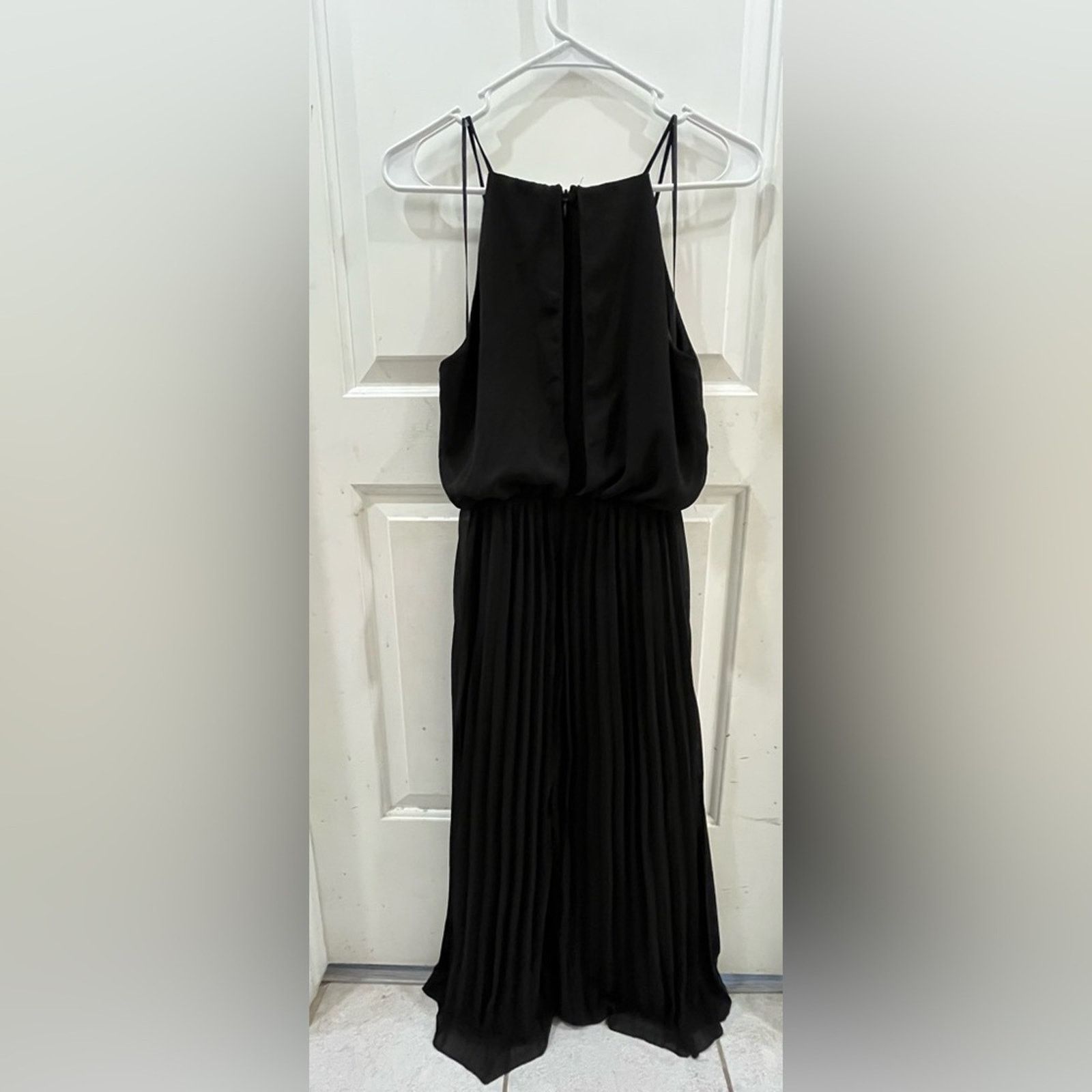 Sam Edelman Sam Edelman Black Chiffon Lined Spaghetti Strap Pleated Maxi Size XS / US 0-2 / IT 36-38 - 3 Thumbnail