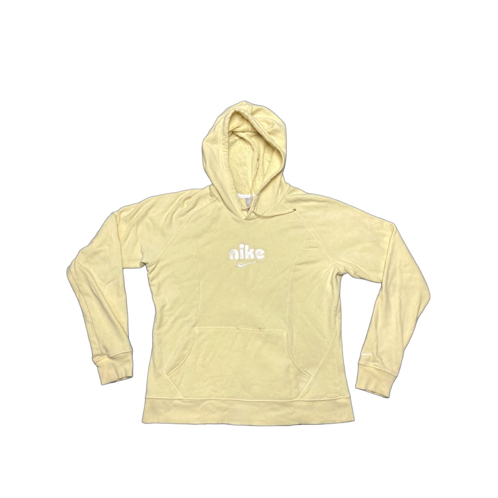 Nike VINTAGE Nike Hoodie Pullover Center Swoosh Womens Large L Yellow Spinner? Size L / US 10 / IT 46 - 1 Thumbnail