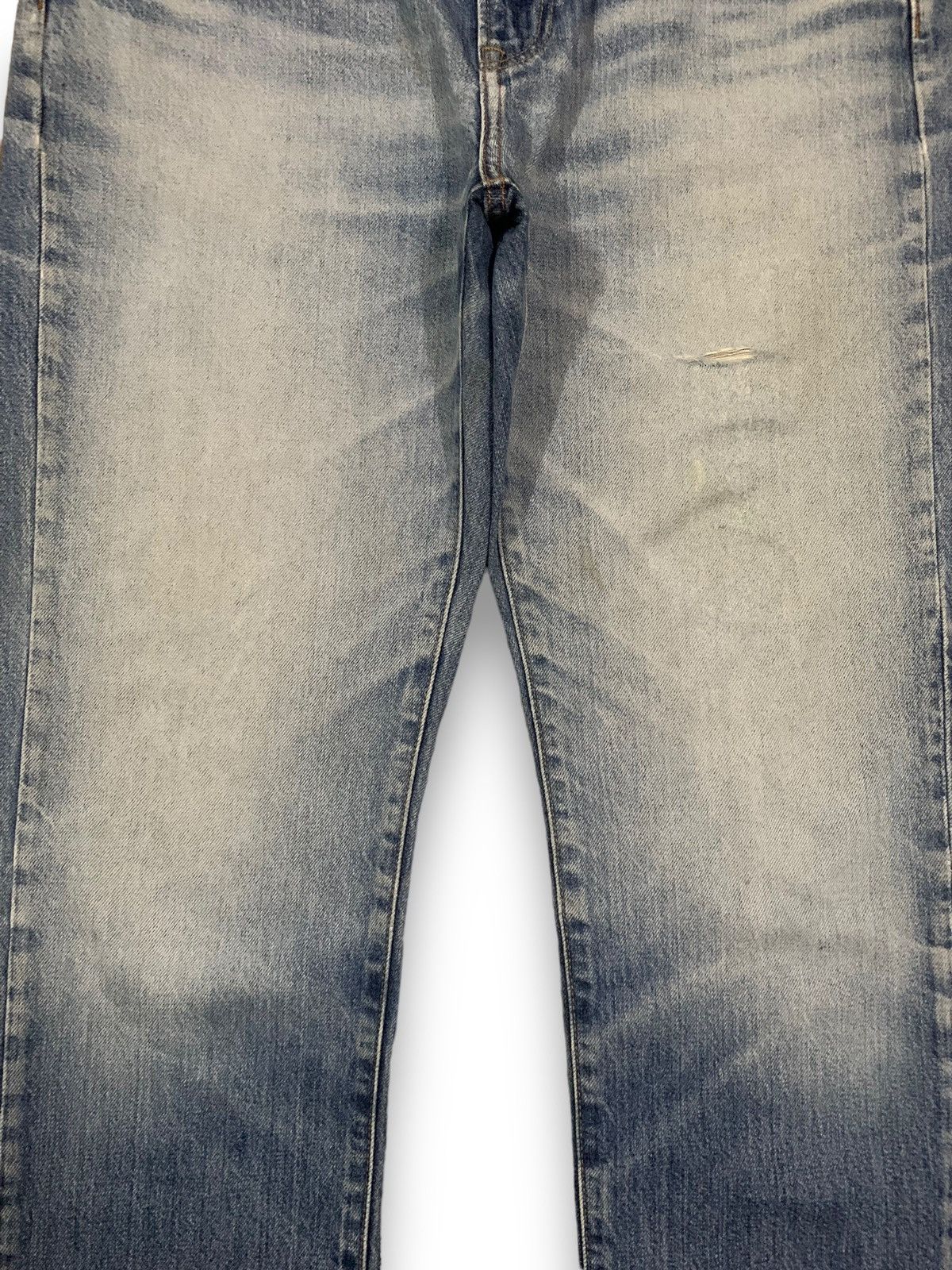 Jun Takahashi Vintage Y2K Uniqlo Blue Wash Regular Straight Ripped Jeans Size US 34 / EU 50 - 6 Thumbnail