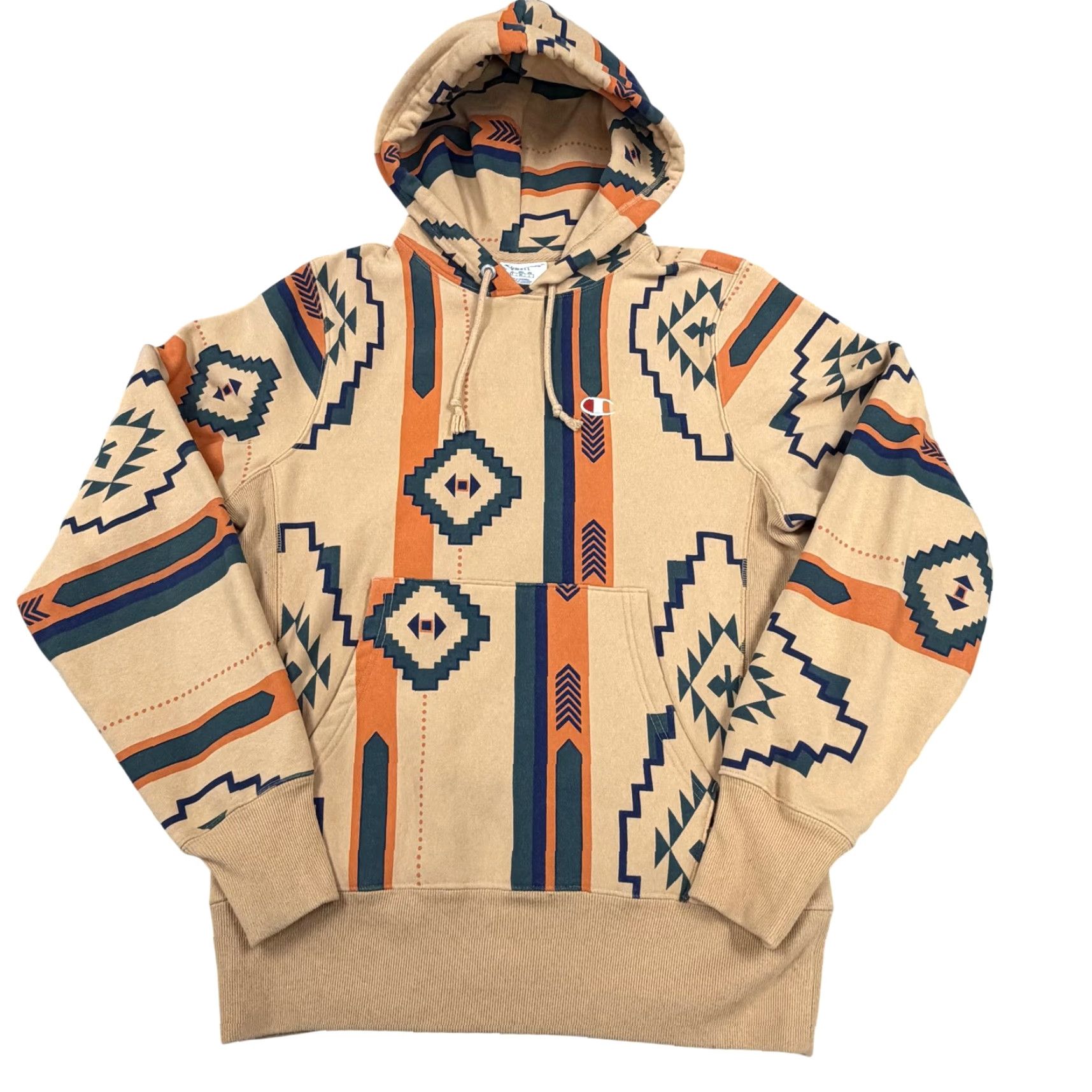 Champion Champion Hoodie Mens Small Beig e Aztec Southwestern Pullover Print Reverse Weave Size US S / EU 44-46 / 1 - 2 Thumbnail