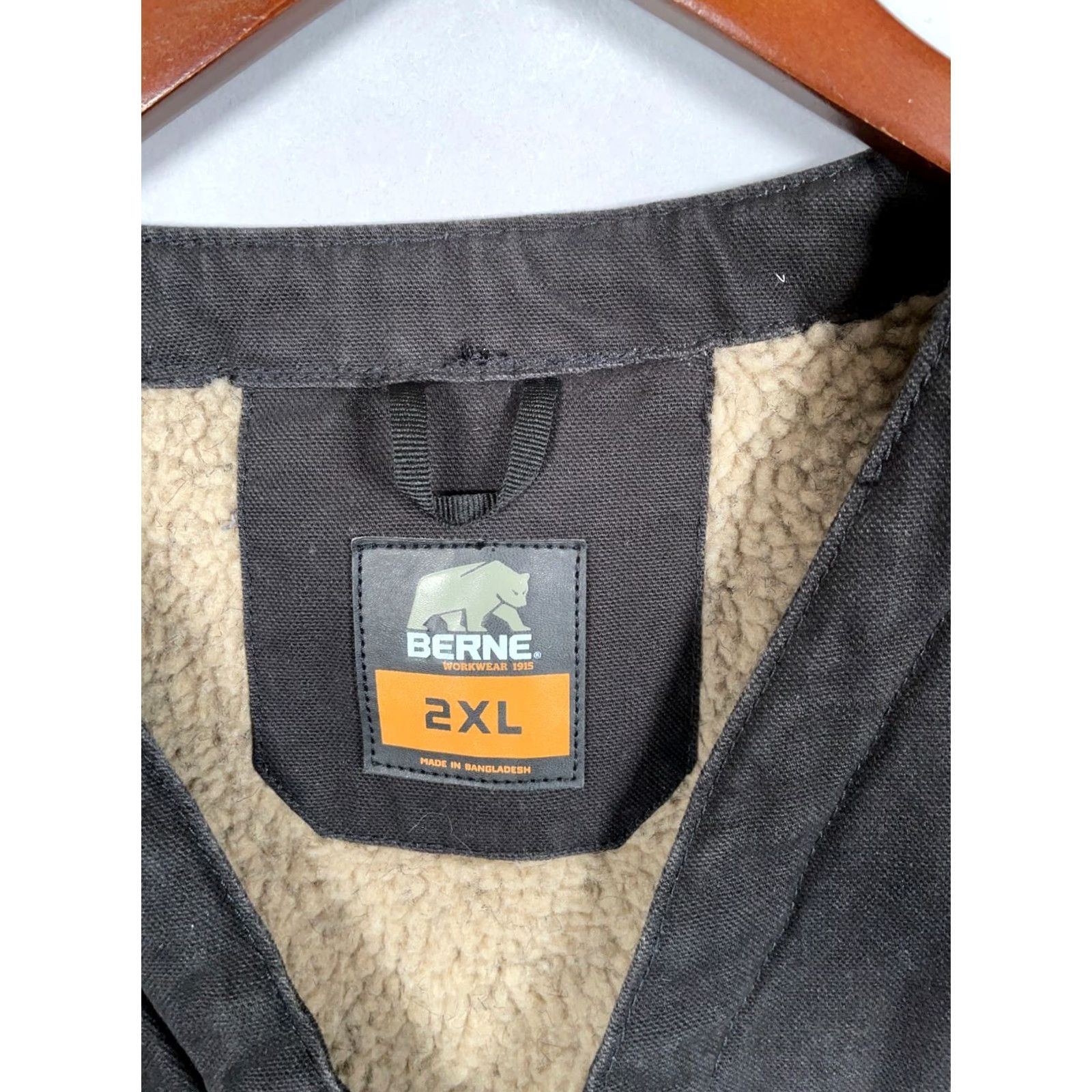 Vintage Berne Vest Cotton Canvas Sherpa Lined Full Zip Black 2XL Outdoor Workwear Shirt Mens Size US XXL / EU 58 / 5 - 3 Thumbnail