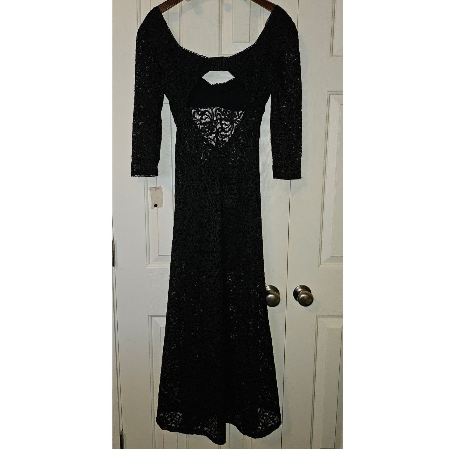 Free People New FREE PEOPLE Adored Maxi Dress LACE $198 MEDIUM Black Size M / US 6-8 / IT 42-44 - 6 Thumbnail
