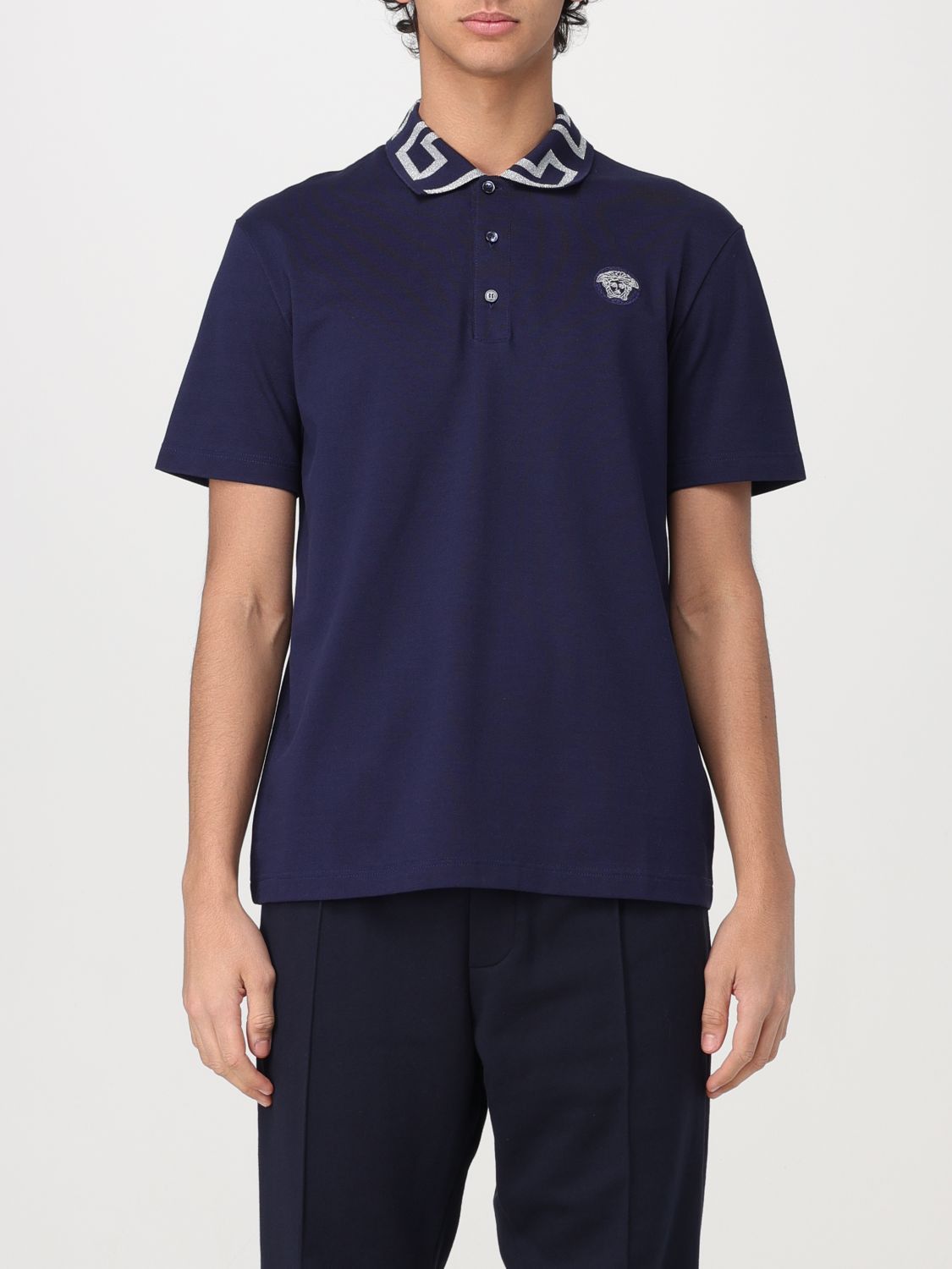 image of Versace Polo Shirt Men Navy (Size XL)