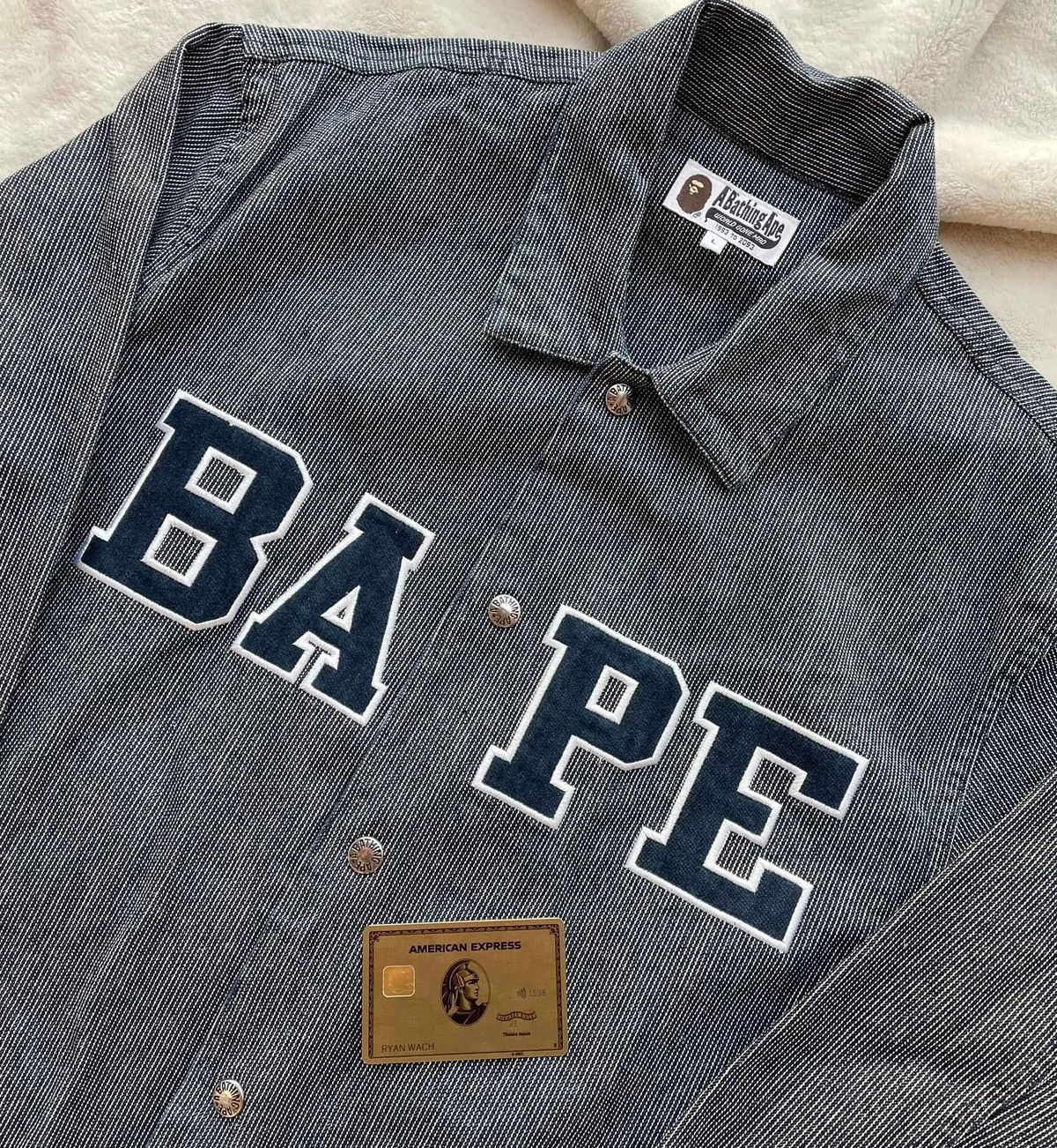 Bape Bape Denim Coach Jacket Size US L / EU 52-54 / 3 - 2 Thumbnail