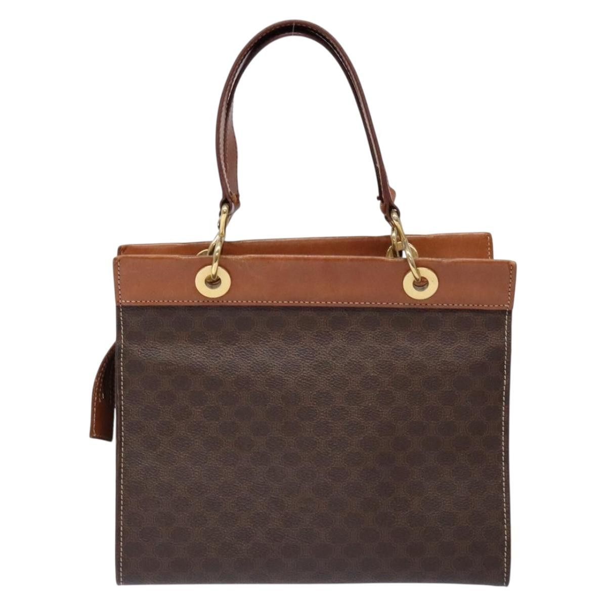 Celine CELINE Macadam Canvas Hand Bag Pvc Leather Brown Gold Size ONE SIZE - 3 Thumbnail