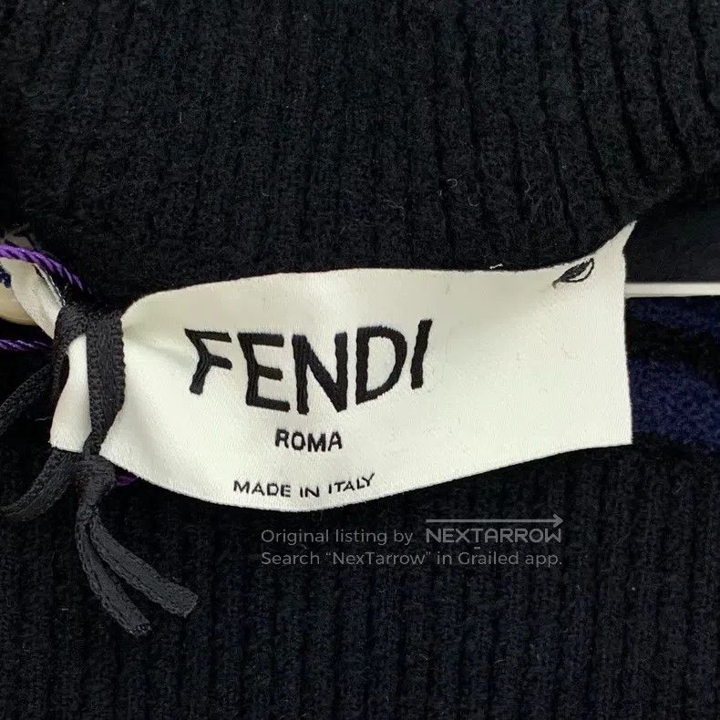 Fendi Fendi Black logo monogram full print high neck short knit Size XS / US 0-2 / IT 36-38 - 5 Thumbnail