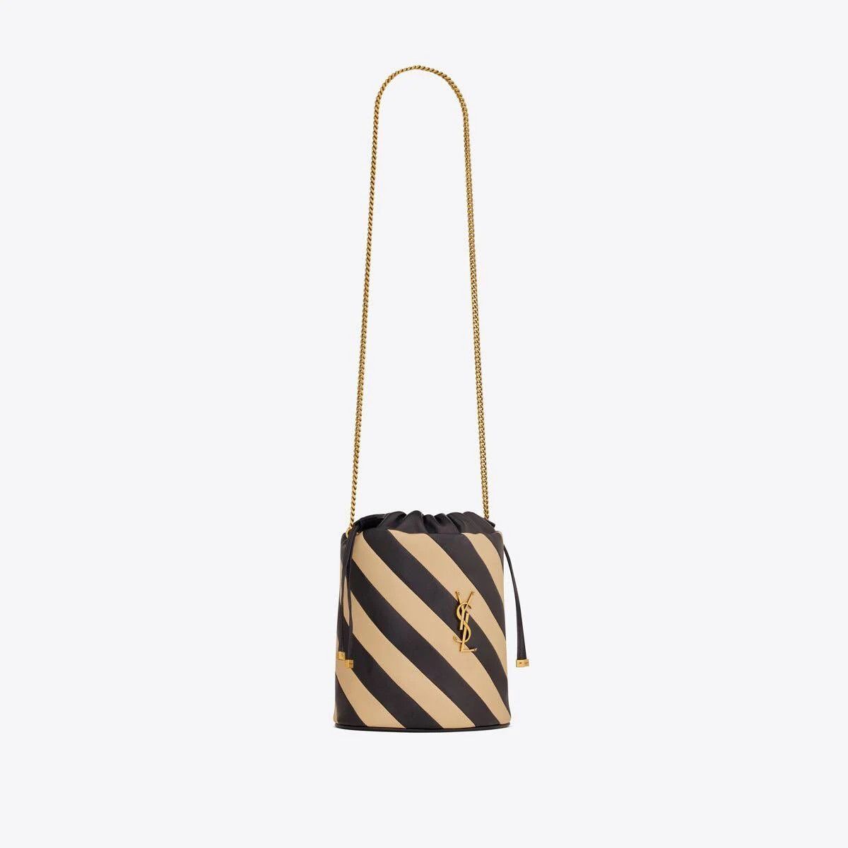 Saint Laurent Paris o1b1hav110924 Size: OS / Alix Leather Bucket Bag Navy & Nude Size ONE SIZE - 5 Thumbnail
