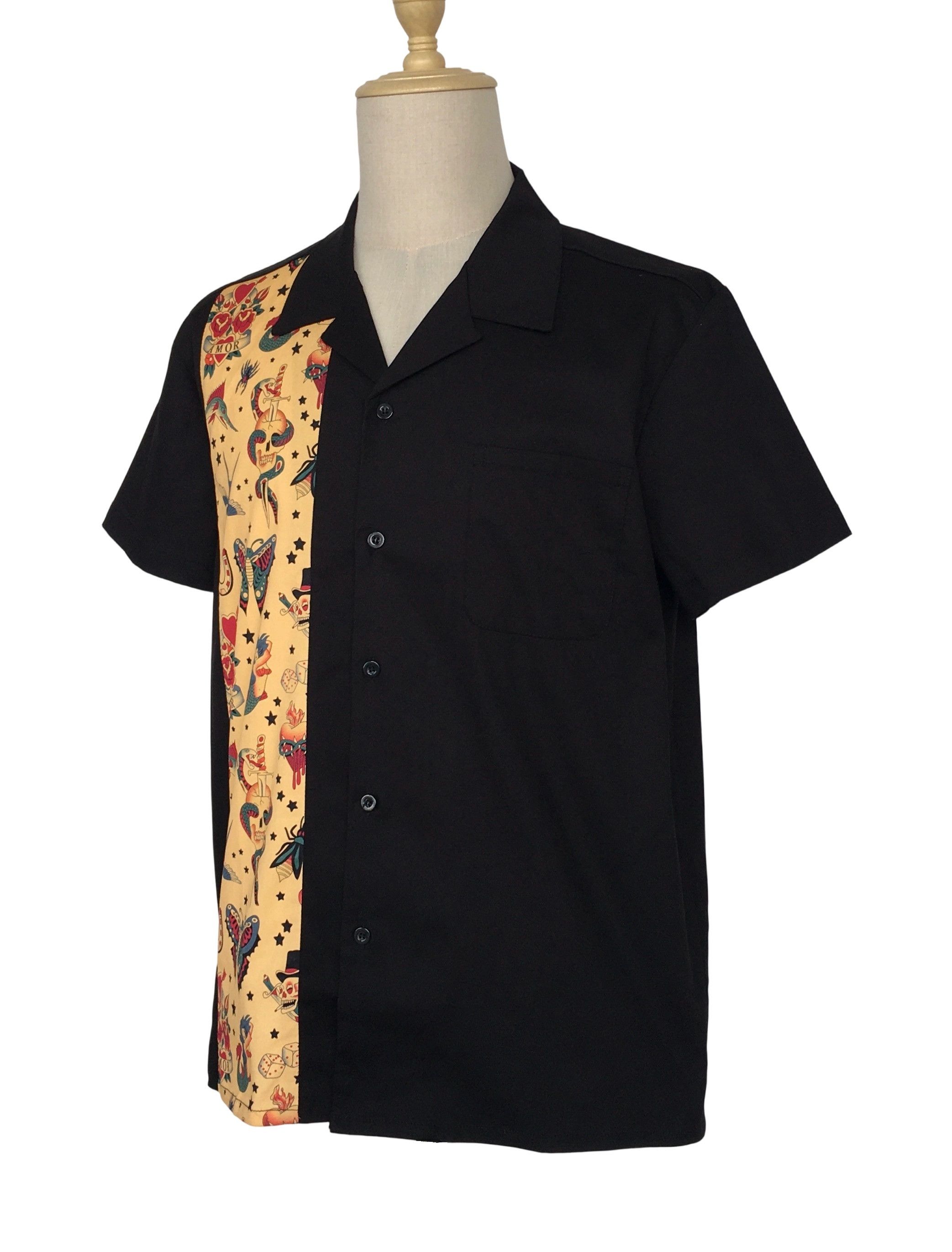 Other Unique Design Cotton Shirts Attoo Partten Panel For Men Size US XXL / EU 58 / 5 - 2 Thumbnail