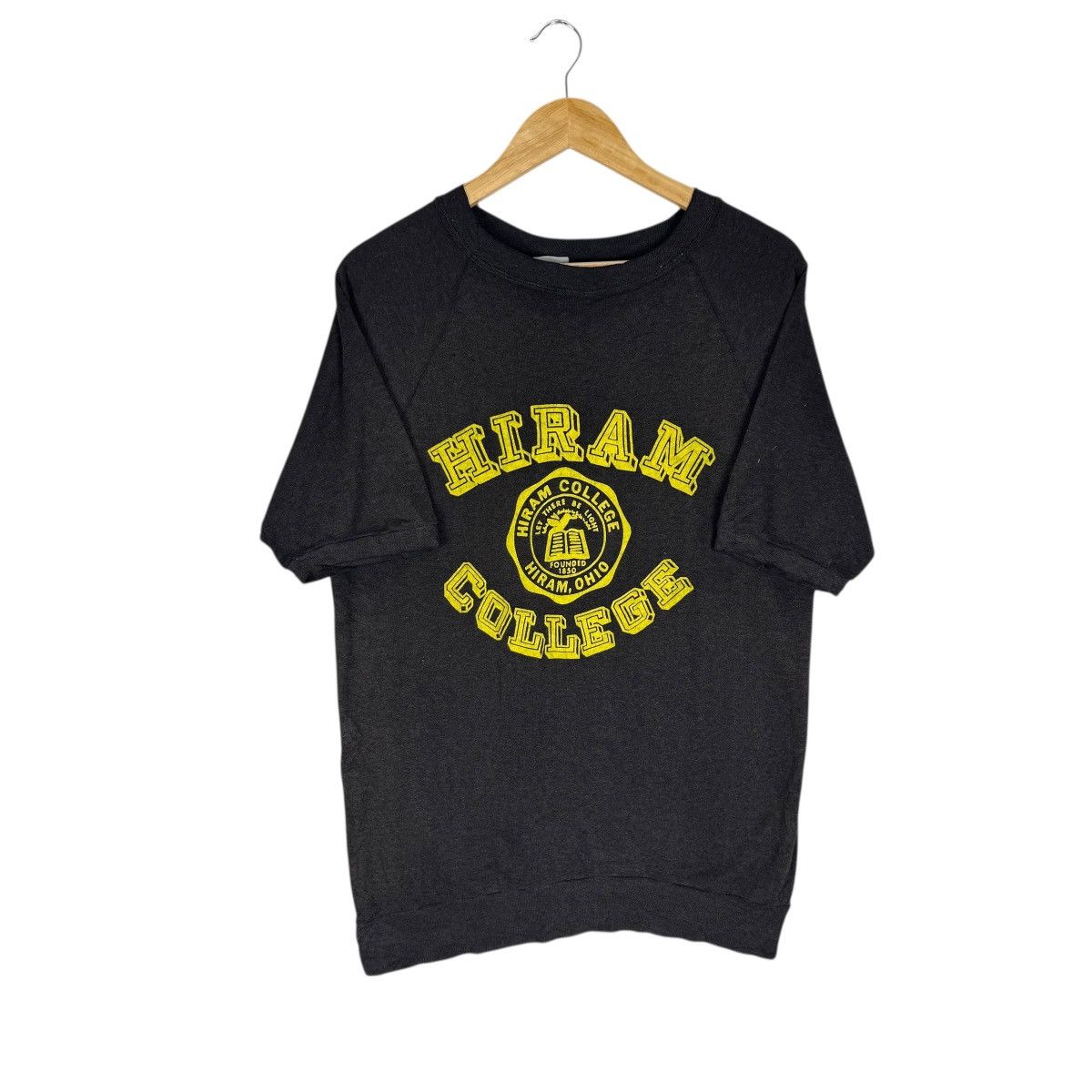 Vintage ☀️80s HIRAM COLLEGE SHORT SLEEVE SWEATSHIRT Size US M / EU 48-50 / 2 - 2 Thumbnail