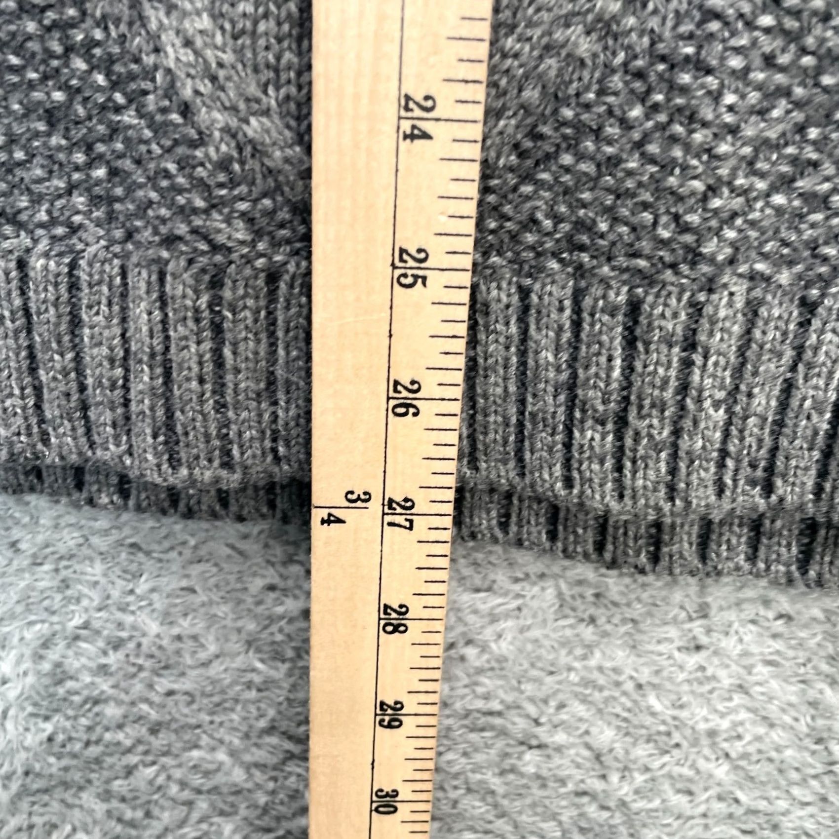Frank And Oak Frank & Oak Sweater Mens Medium Gray Textured Cable Knit Wool Blend Ribbed Pullover Crew Neck City Classic Preppy Size US M / EU 48-50 / 2 - 7 Thumbnail