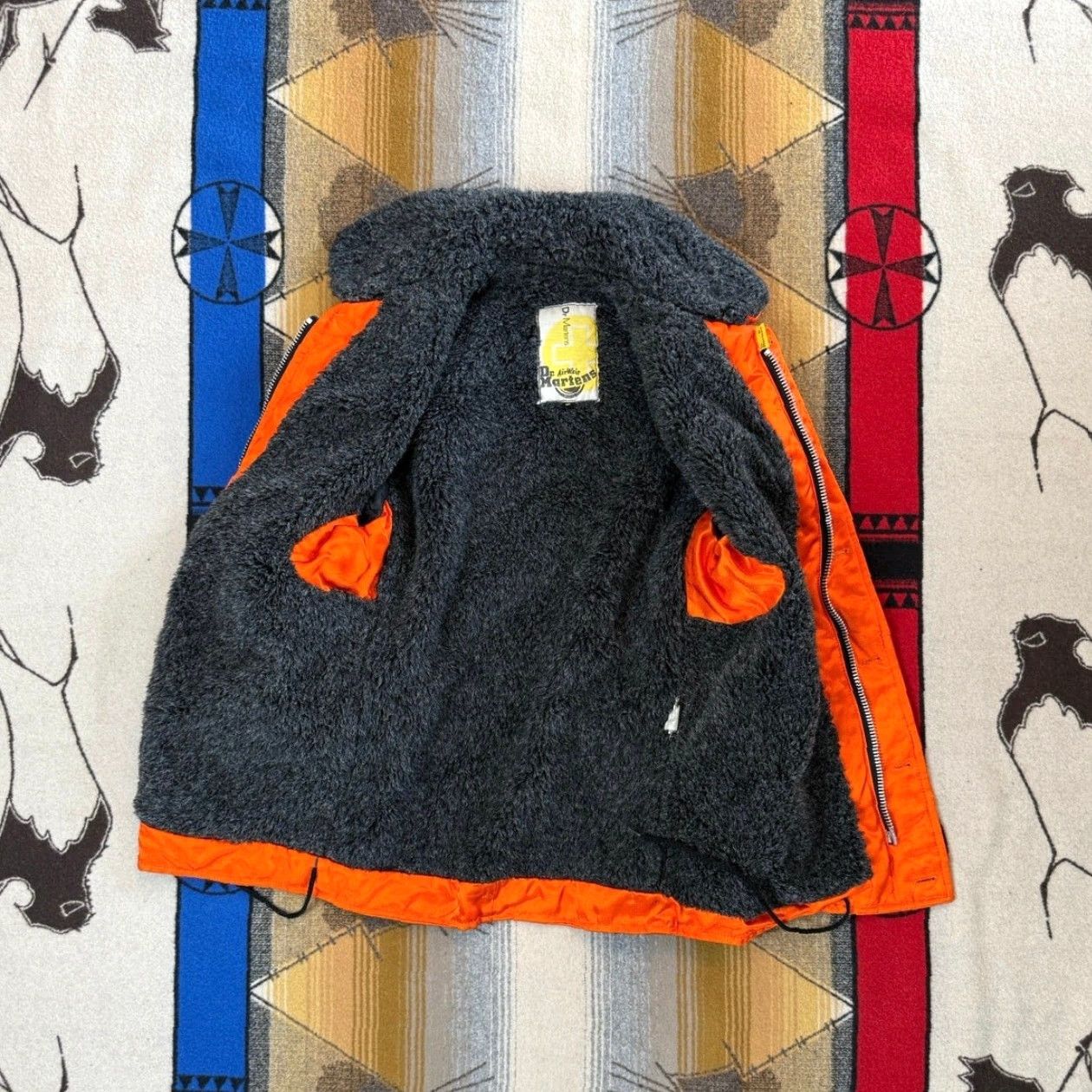 Dr. Martens VINTAGE 90s Dr. Martens Air Wair Flight Jacket Small Orange Lined Military Jacket Men 90s Style Size US S / EU 44-46 / 1 - 6 Thumbnail
