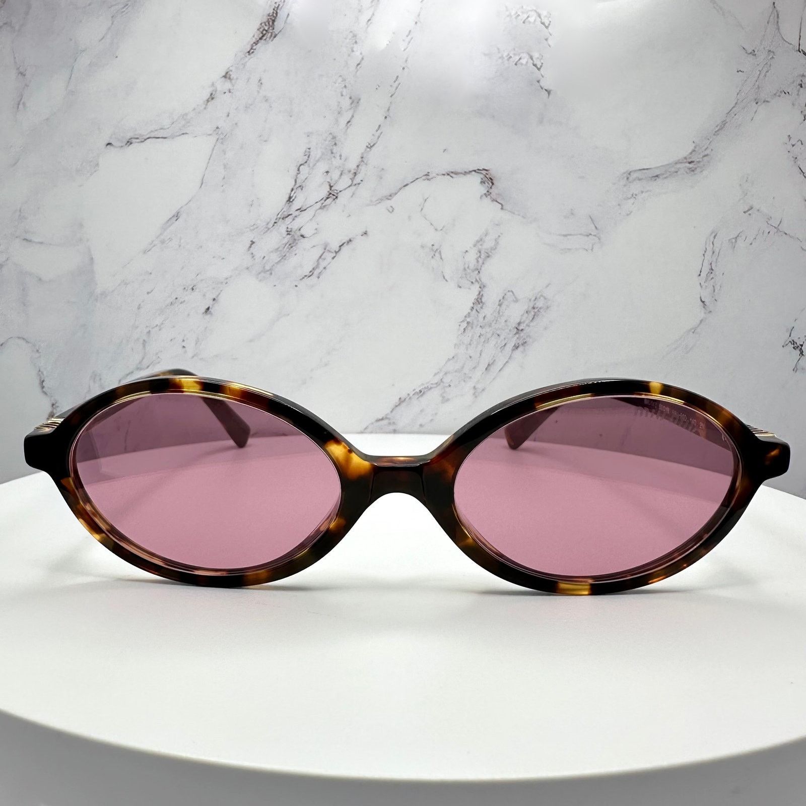 Miu Miu MIU MIU Sunglasses New Brown Gold Metal Logo Authentic Size ONE SIZE - 20 Thumbnail