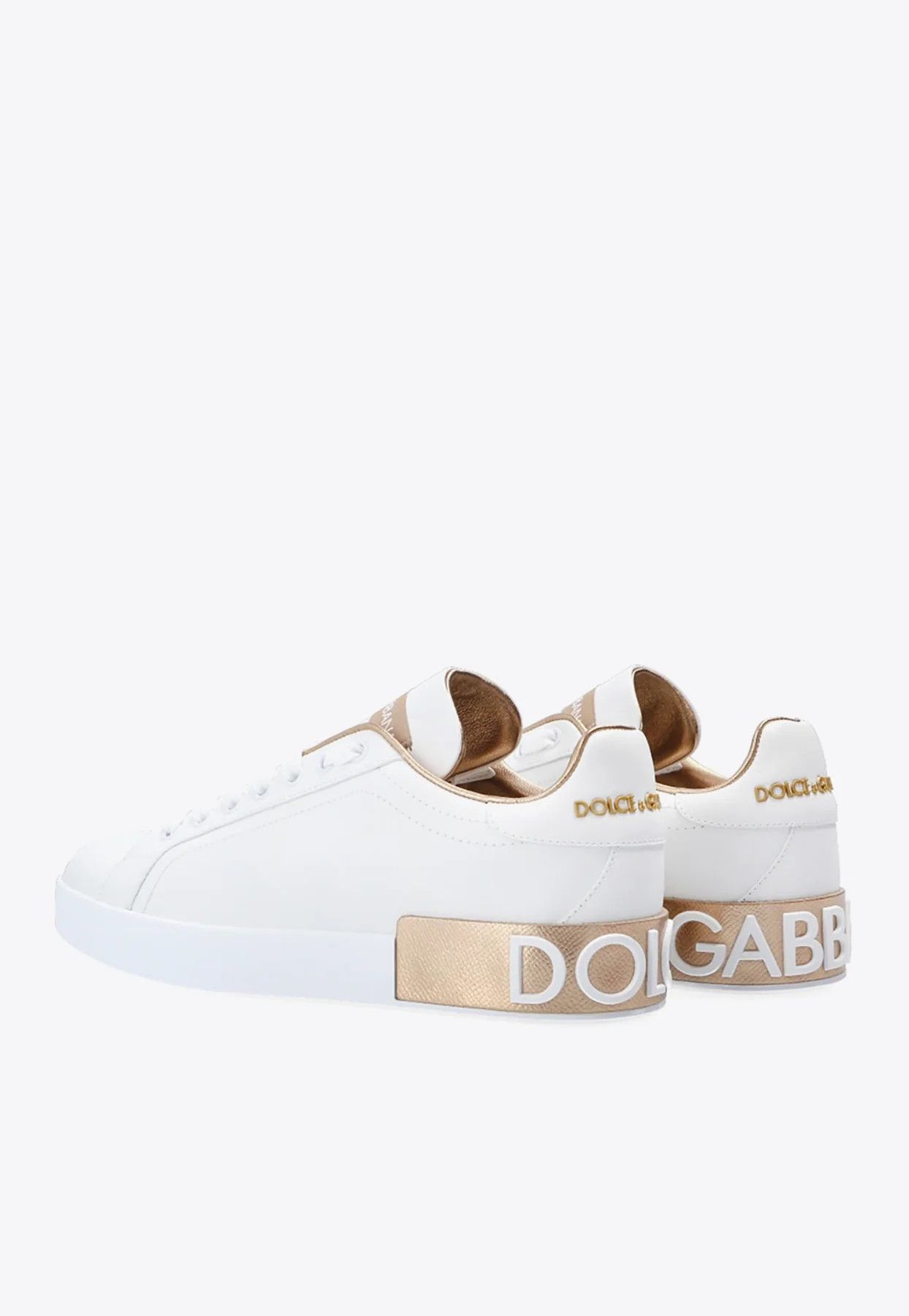 Dolce & Gabbana o1s22i1n0225 Calfskin Low-Top Sneakers in White Gold Size US 9 / IT 39 - 3 Thumbnail