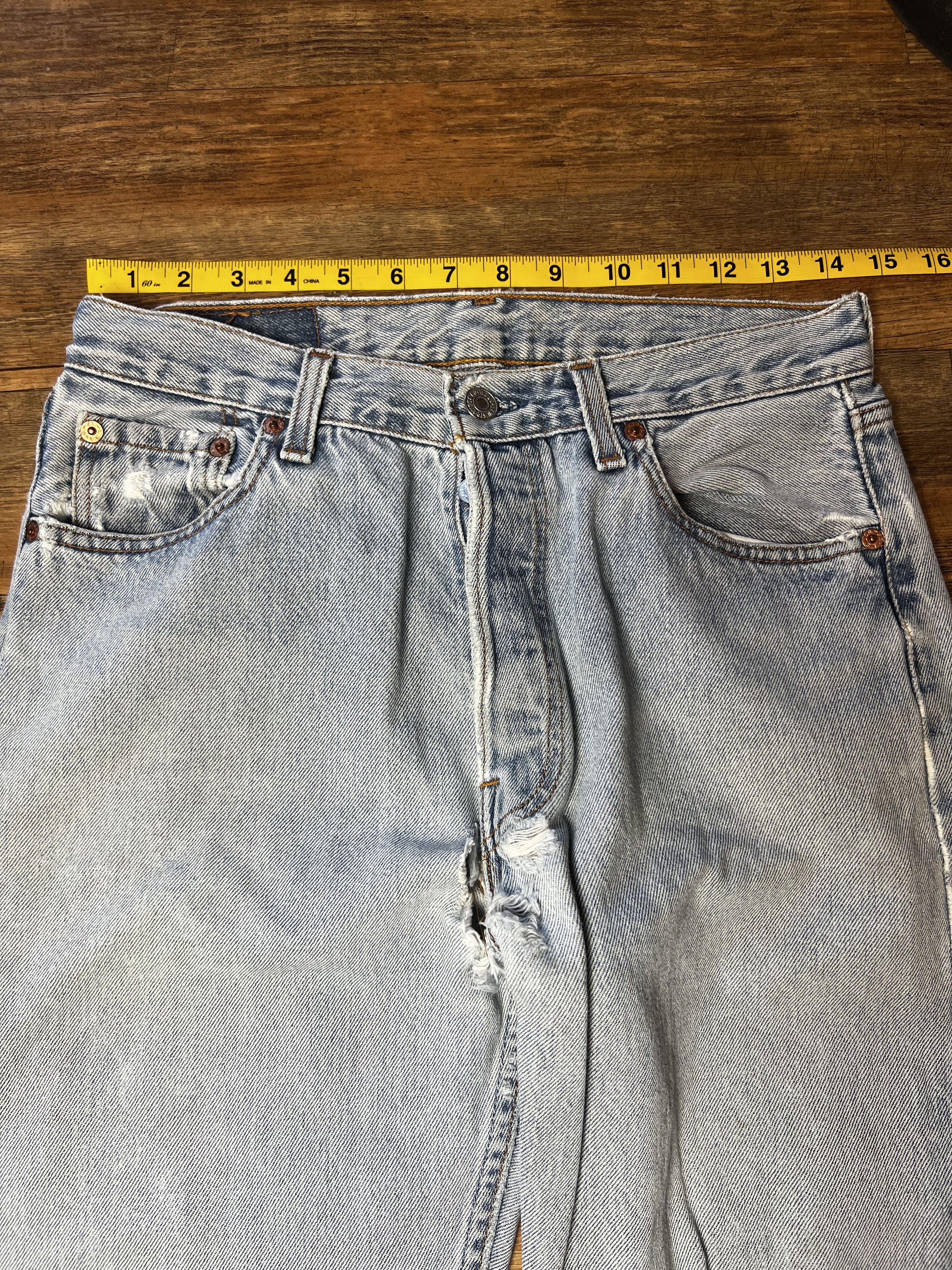 Levi's Vintage Clothing Vintage 501 Levi's Straight Leg Blue Button Fly Denim Jeans Size US 30 / EU 46 - 5 Thumbnail