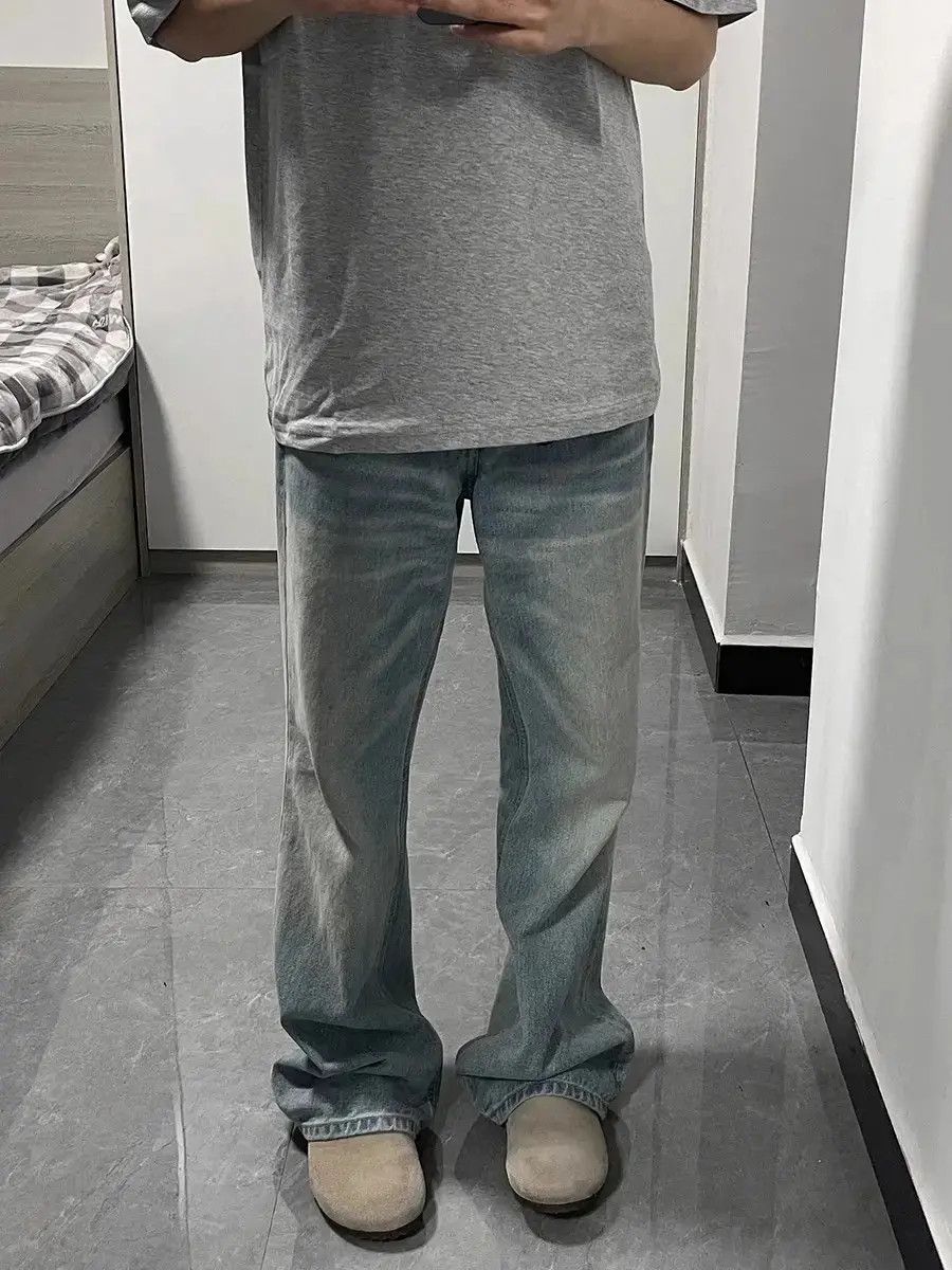 Japanese Brand × Jean Loose straight washed micro flared jeans Size US 30 / EU 46 - 2 Thumbnail