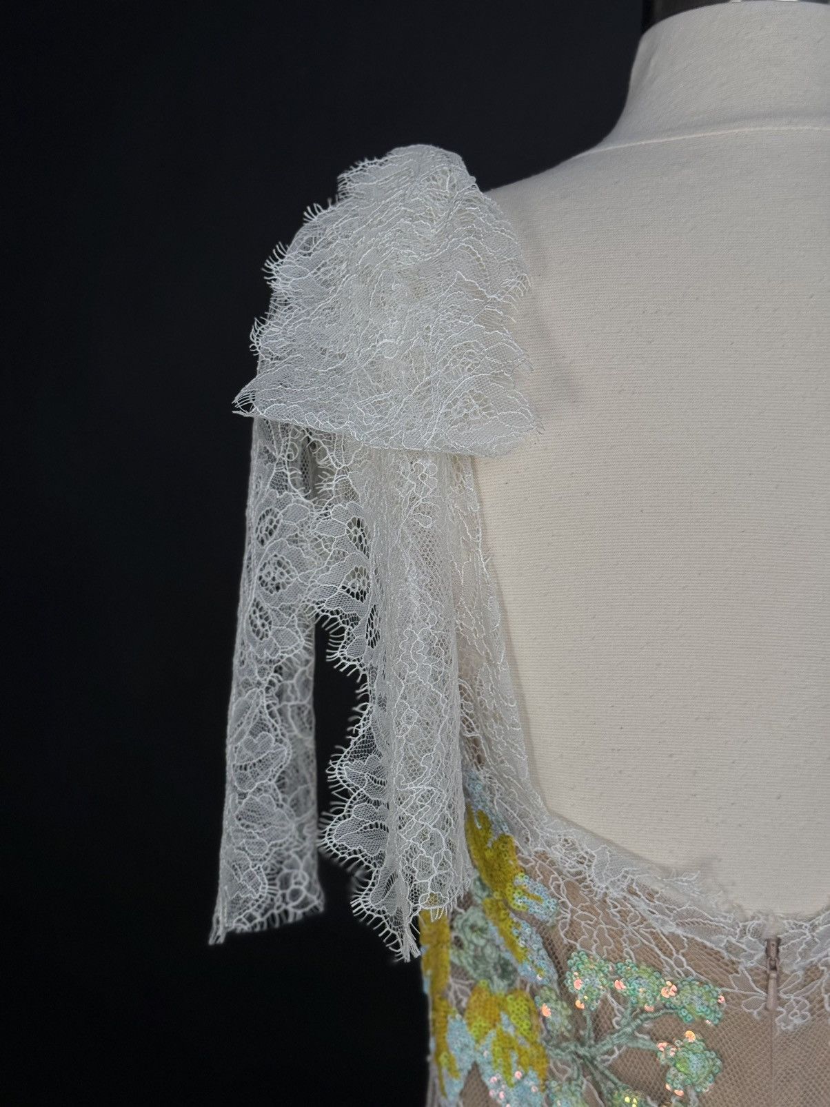 Other Brand New US 8 Elie Saab Lace Gown with Floral Appliques Size M / US 6-8 / IT 42-44 - 8 Thumbnail