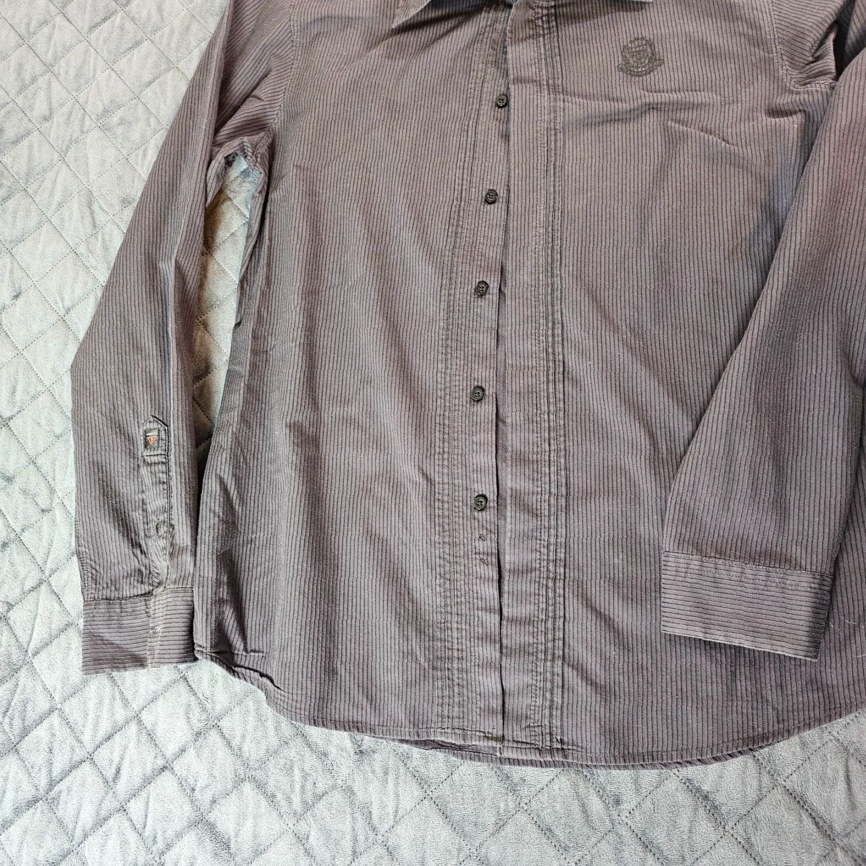 Guess VINTAGE GUESS Men’s Button-Up Shirt Large Black Cotton Striped Logo 90s Casual Size US L / EU 52-54 / 3 - 4 Thumbnail