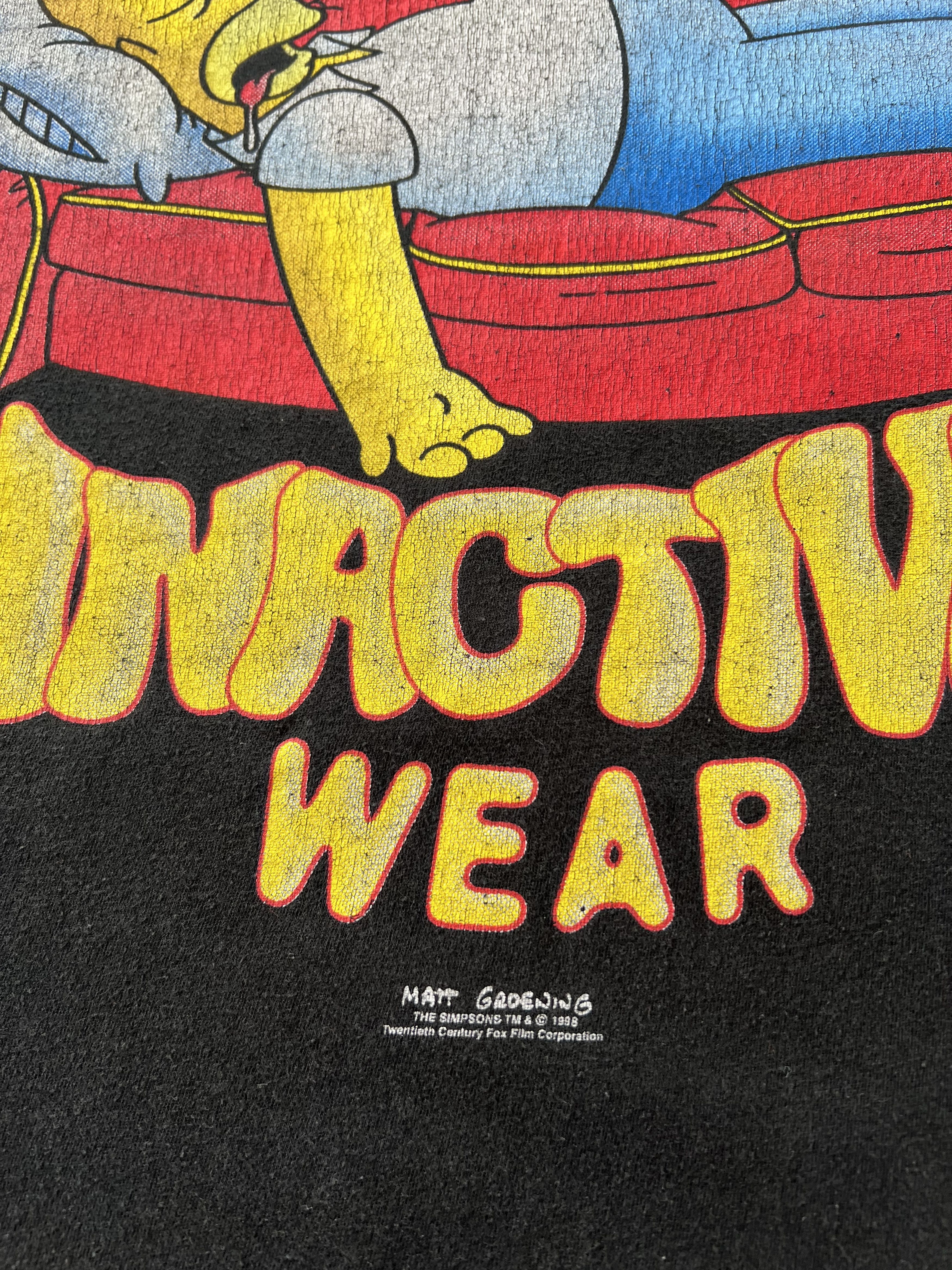 The Simpsons Vintage 1998 The Simpsons Homer Cartoon Black T-shirt Size US XXL / EU 58 / 5 - 7 Thumbnail