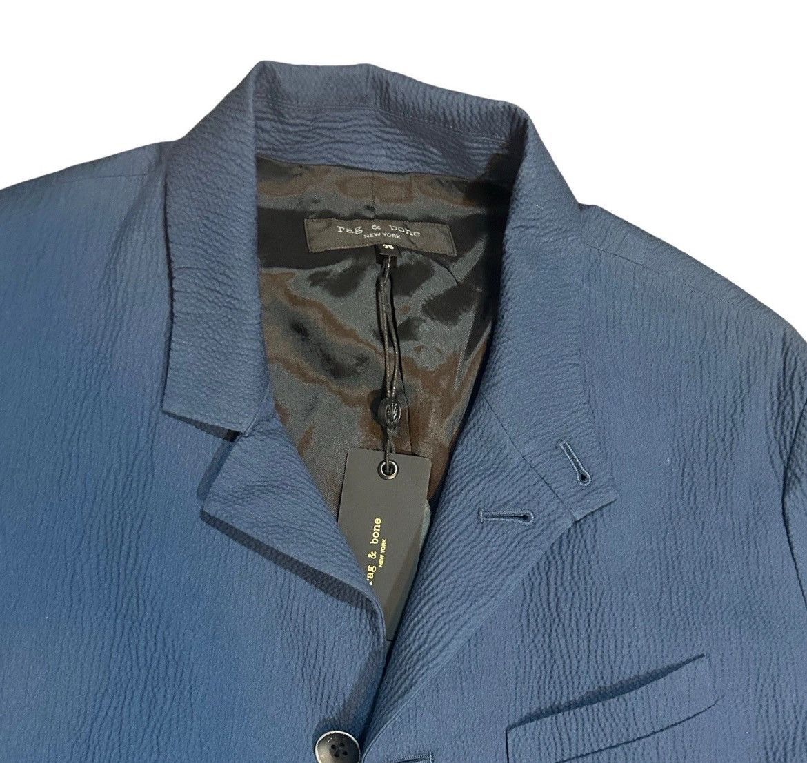 Rag & Bone Rag & Bone Navy Blue Linden Seersucker Blazer Sport Coat 38R Size 38R - 3 Thumbnail