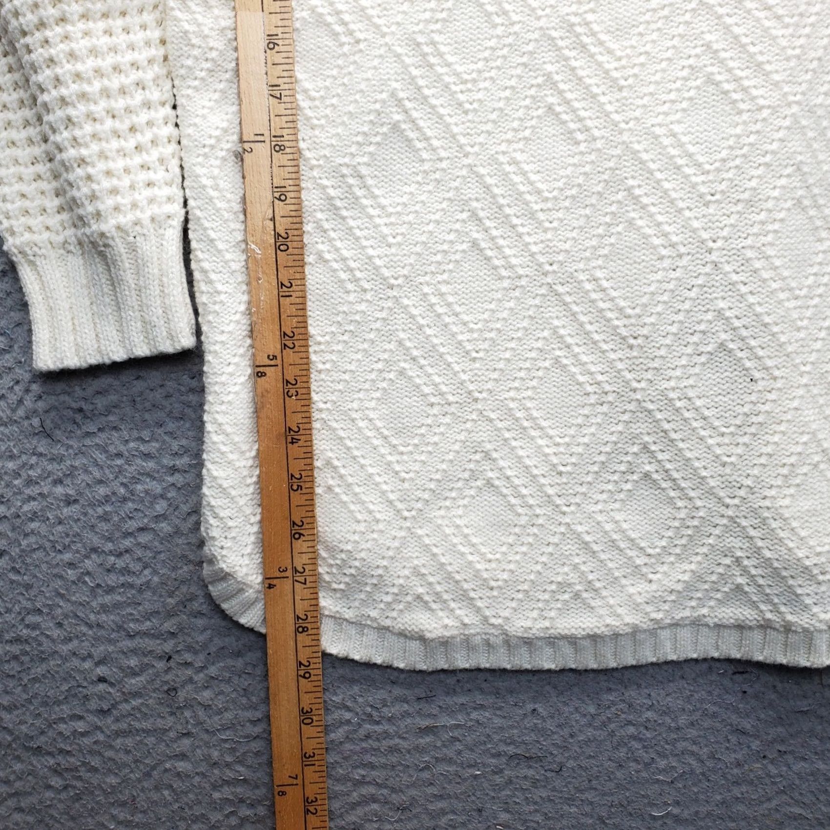 Coldwater Creek Coldwater Creek Sweater Womens 1X White Diamond Knitted Raglan Sleeve Mock Neck Size XL / US 12-14 / IT 48-50 - 3 Thumbnail