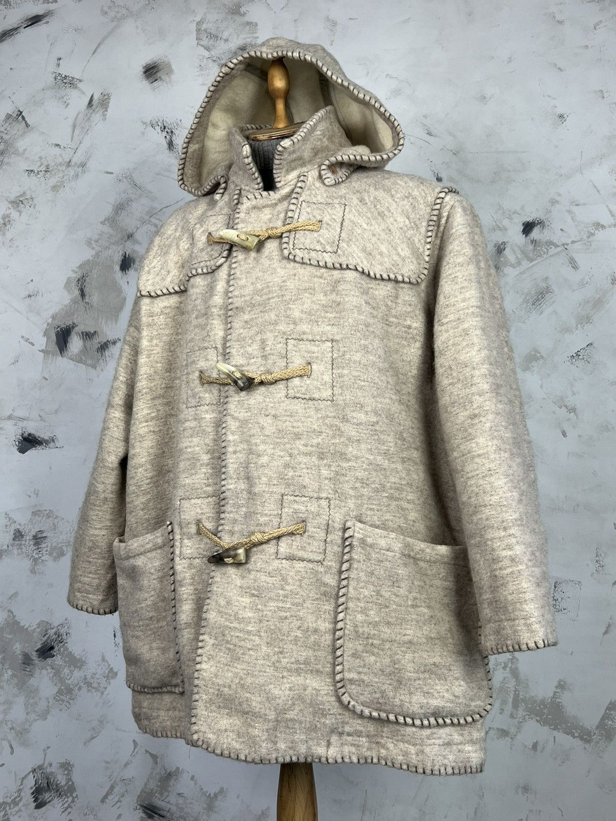 Vintage United Colors Of Benetton Duffle Coat Jacket M - L