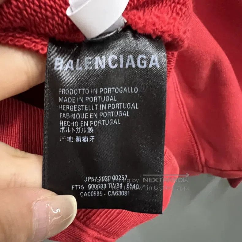 Balenciaga Balenciaga Red Back Printed Large Logo Hoodie Size US S / EU 44-46 / 1 - 2 Thumbnail